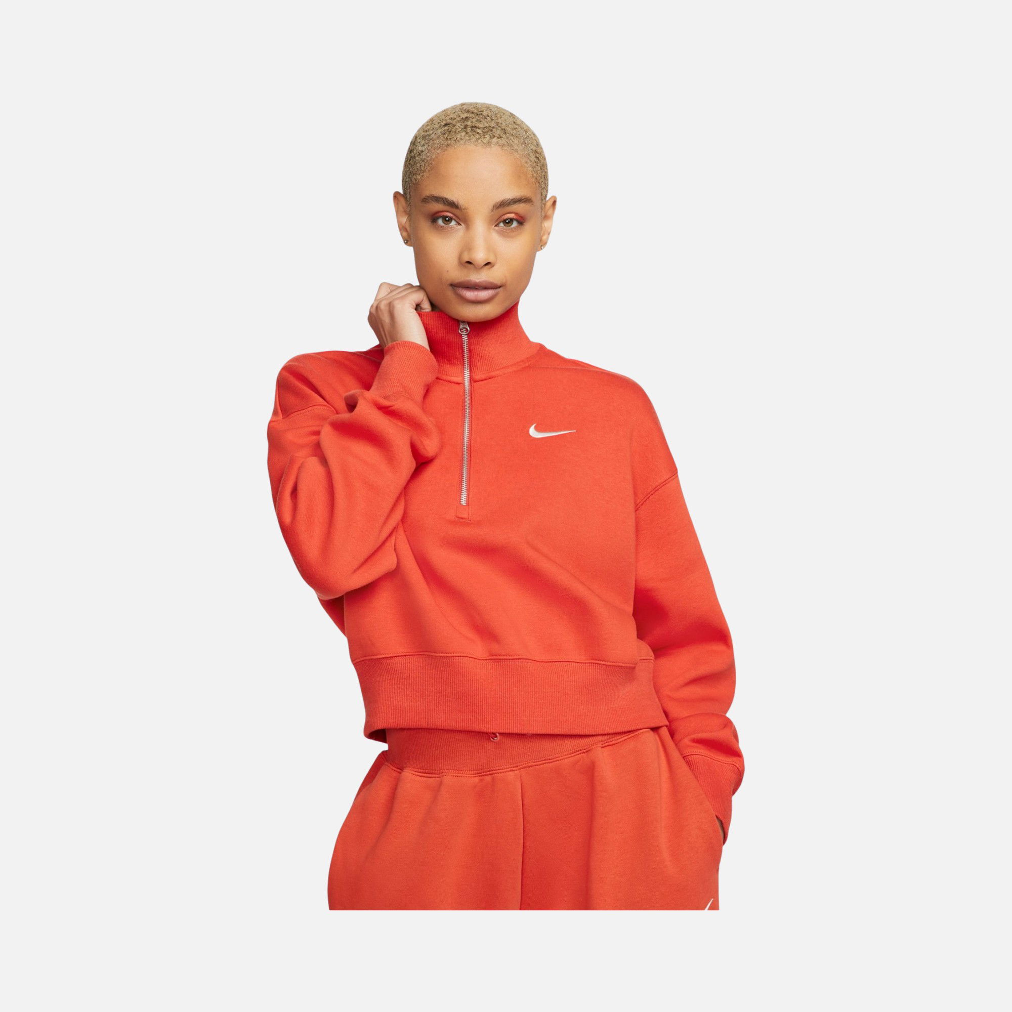 Nike Sportswear Phoenix Fleece Oversized Crop 1/2-Zip Kadın Sweatshirt