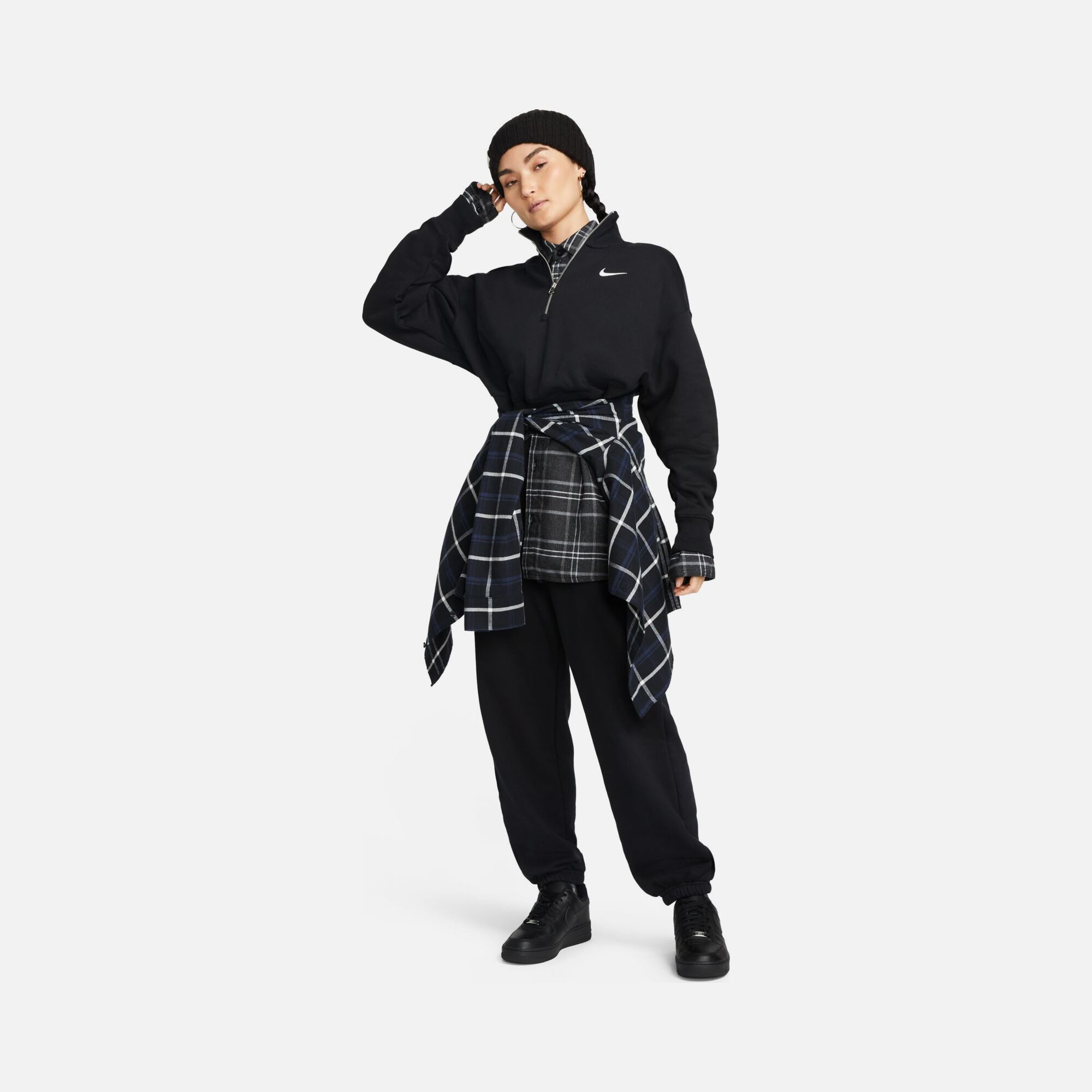 Nike Sportswear Phoenix Fleece Oversized Crop 1/2-Zip Kadın Sweatshirt