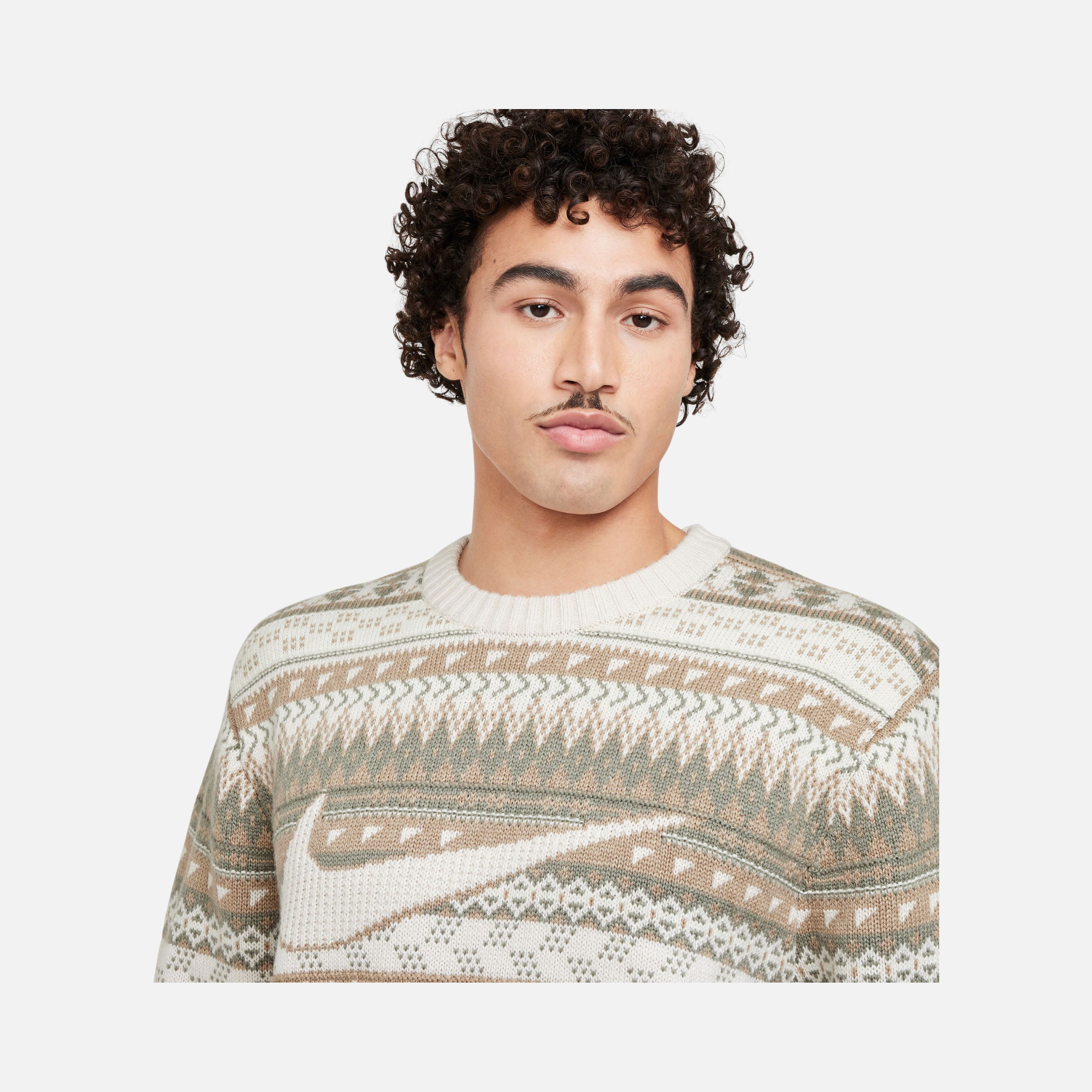 Nike Life Fair Isle Swoosh Crew ''Wool Jacquard Fabric'' Long-Sleeve Erkek Kazak