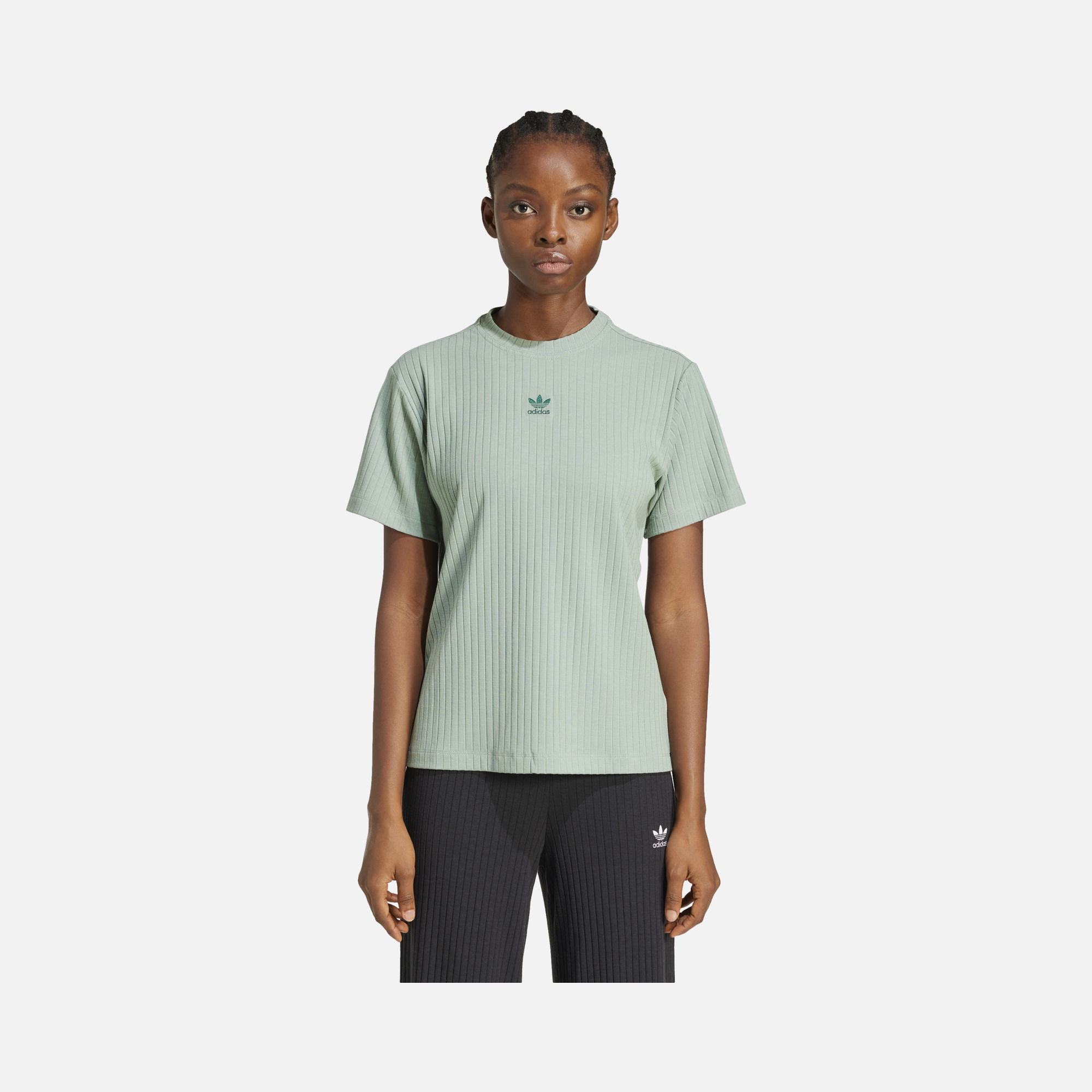 adidas Originals Essentials Wide Ribbed Fabric Texture Short-Sleeve Kadın Tişört