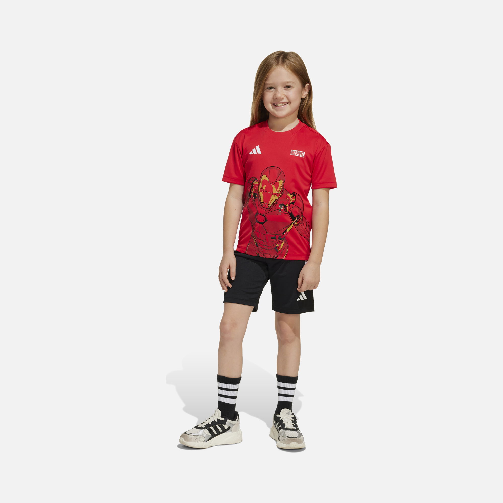 adidas Sportswear x Marvel Iron Man Climacool Regular-Fit Short-Sleeve Tişört&Şort Çocuk Takım