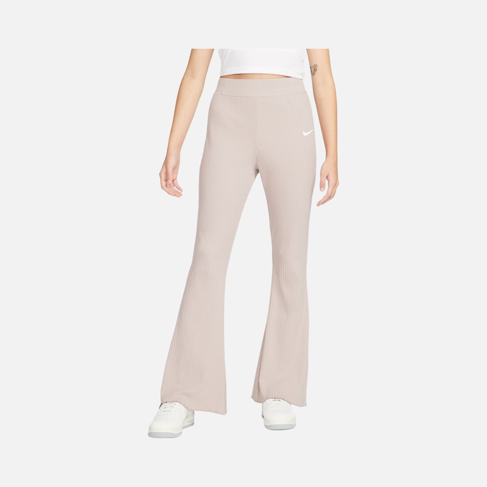 Nike Sportswear High-Waisted Wide Leg Ribbed Kadın Eşofman Altı