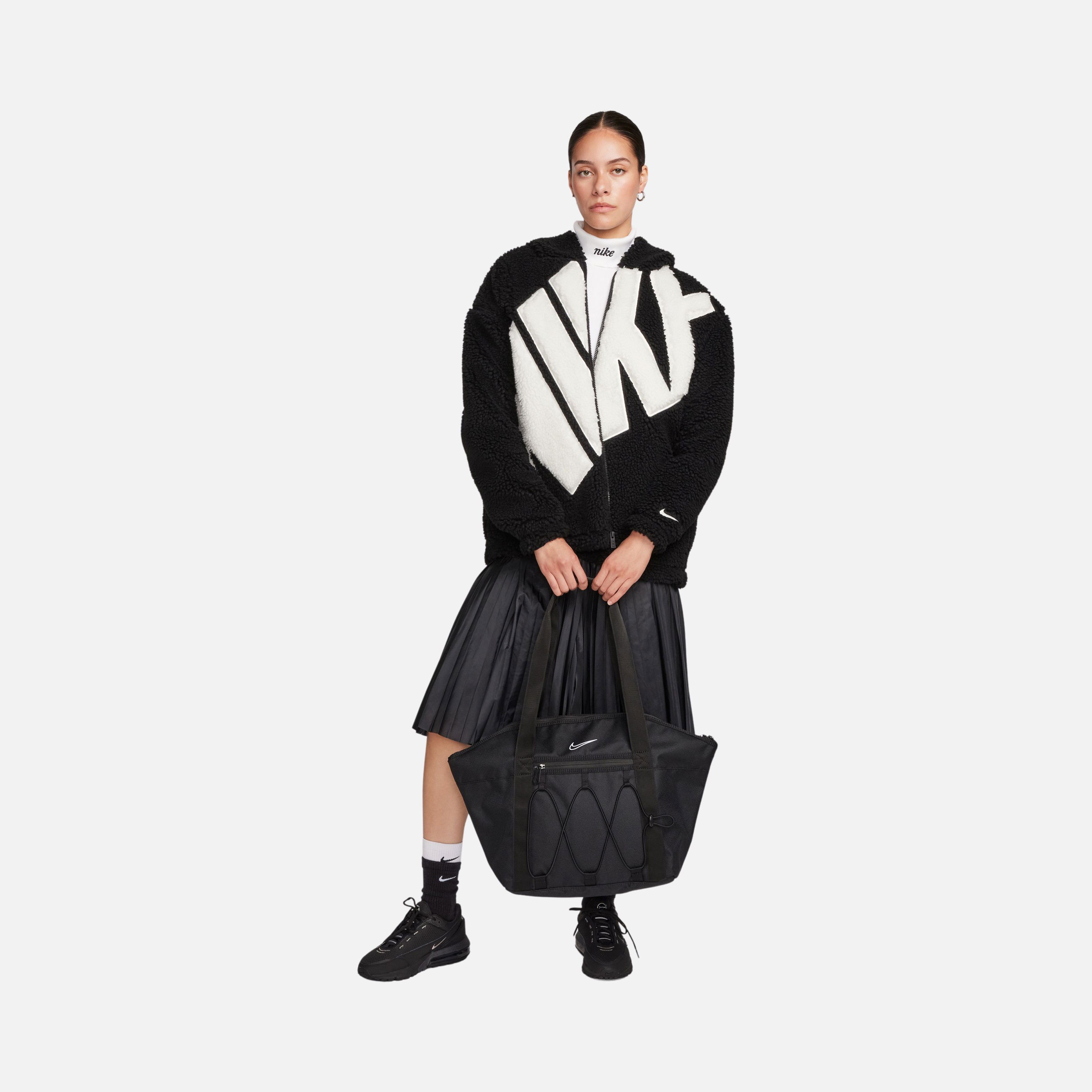 Nike Sportswear Logo High-Pile Sherpa Full-Zip Hoodie Kadın Ceket