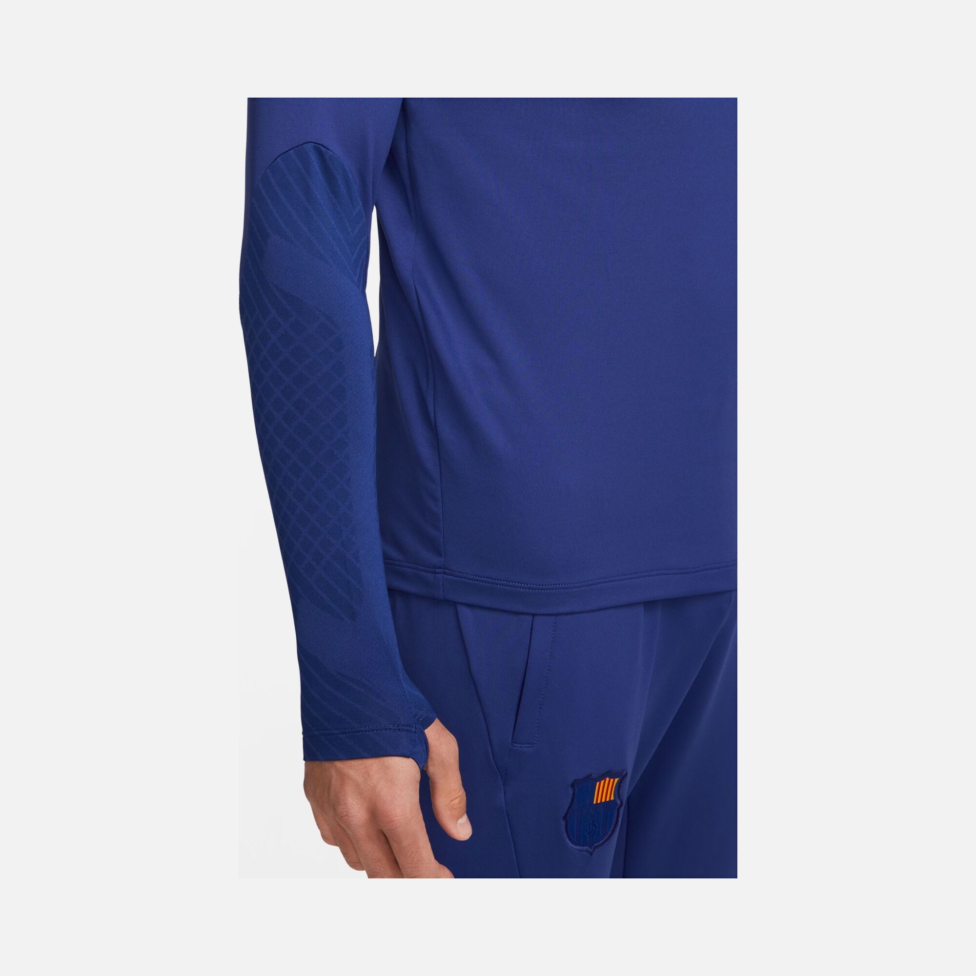 Nike FC Barcelona Dri-Fit Strike Football Drill 1/2-Zip Long-Sleeve Erkek Tişört