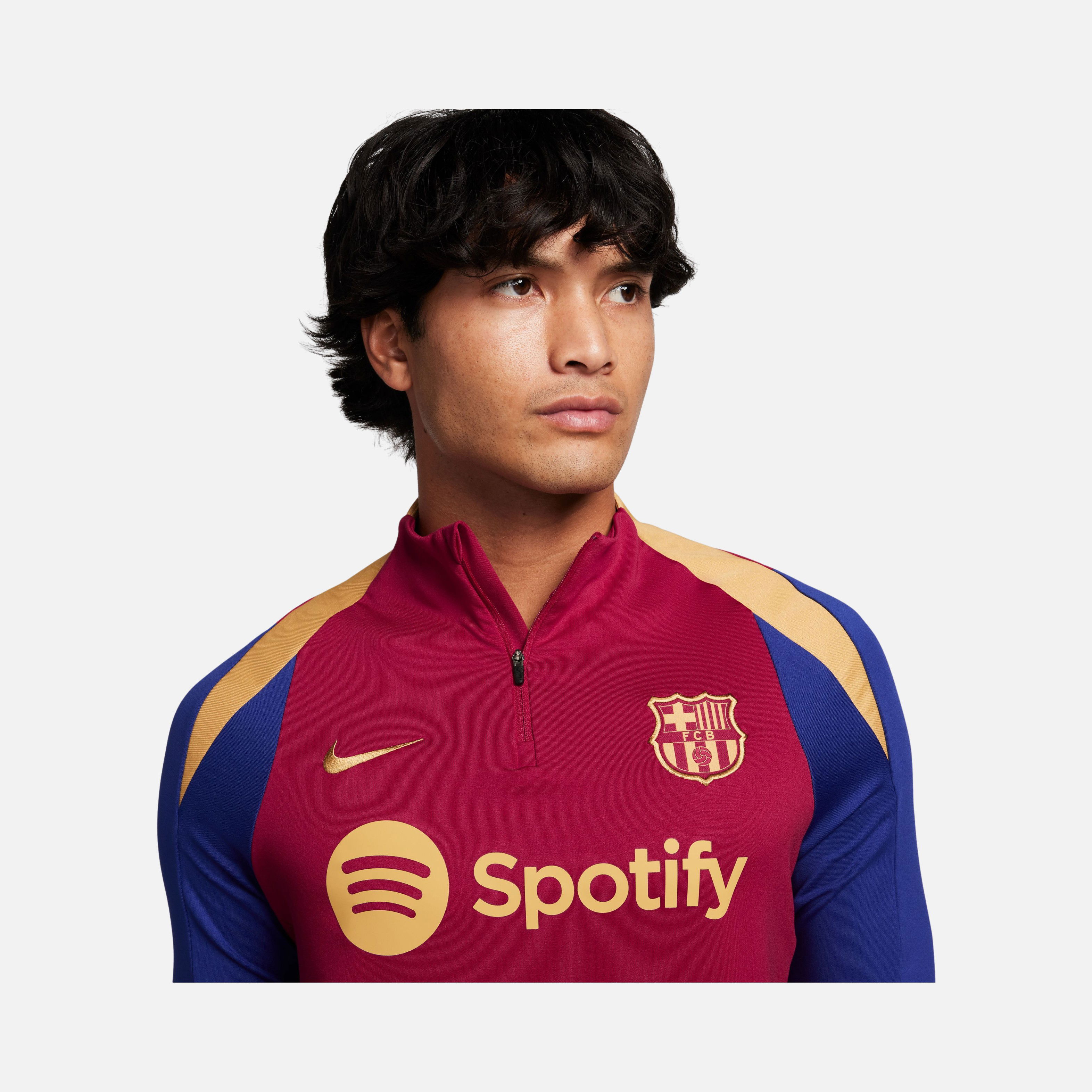 Nike FC Barcelona Dri-Fit Soccer 1/2-Zip Long-Sleeve Erkek Tişört