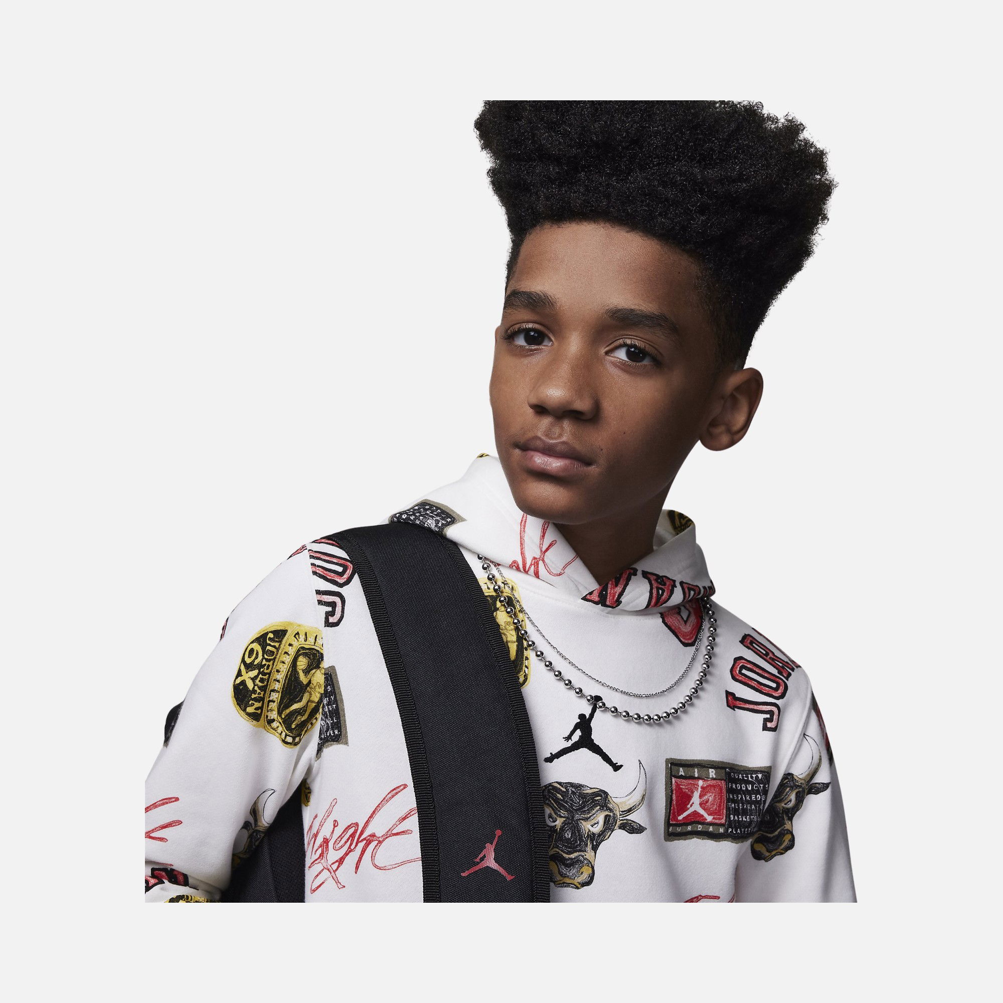 Nike Jordan Essentials French Terry All-Over Printed Pullover Hoodie Çocuk Sweatshirt