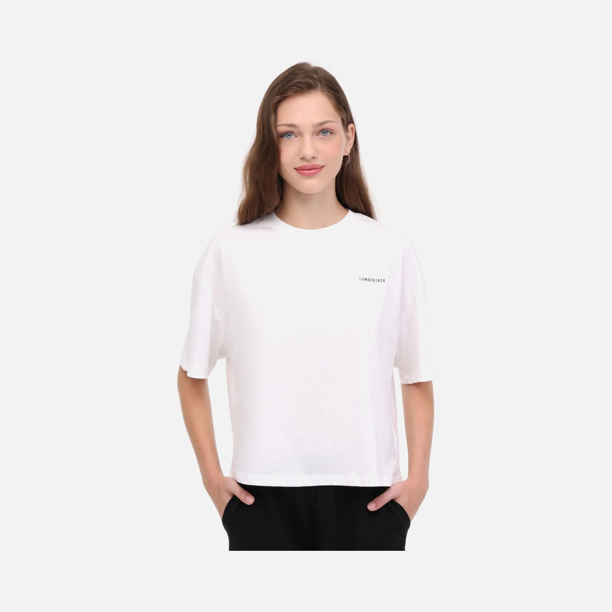 Lumberjack Sportswear Boxy Crew neck 11 GF601 4PR Short-Sleeve Kadın Tişört