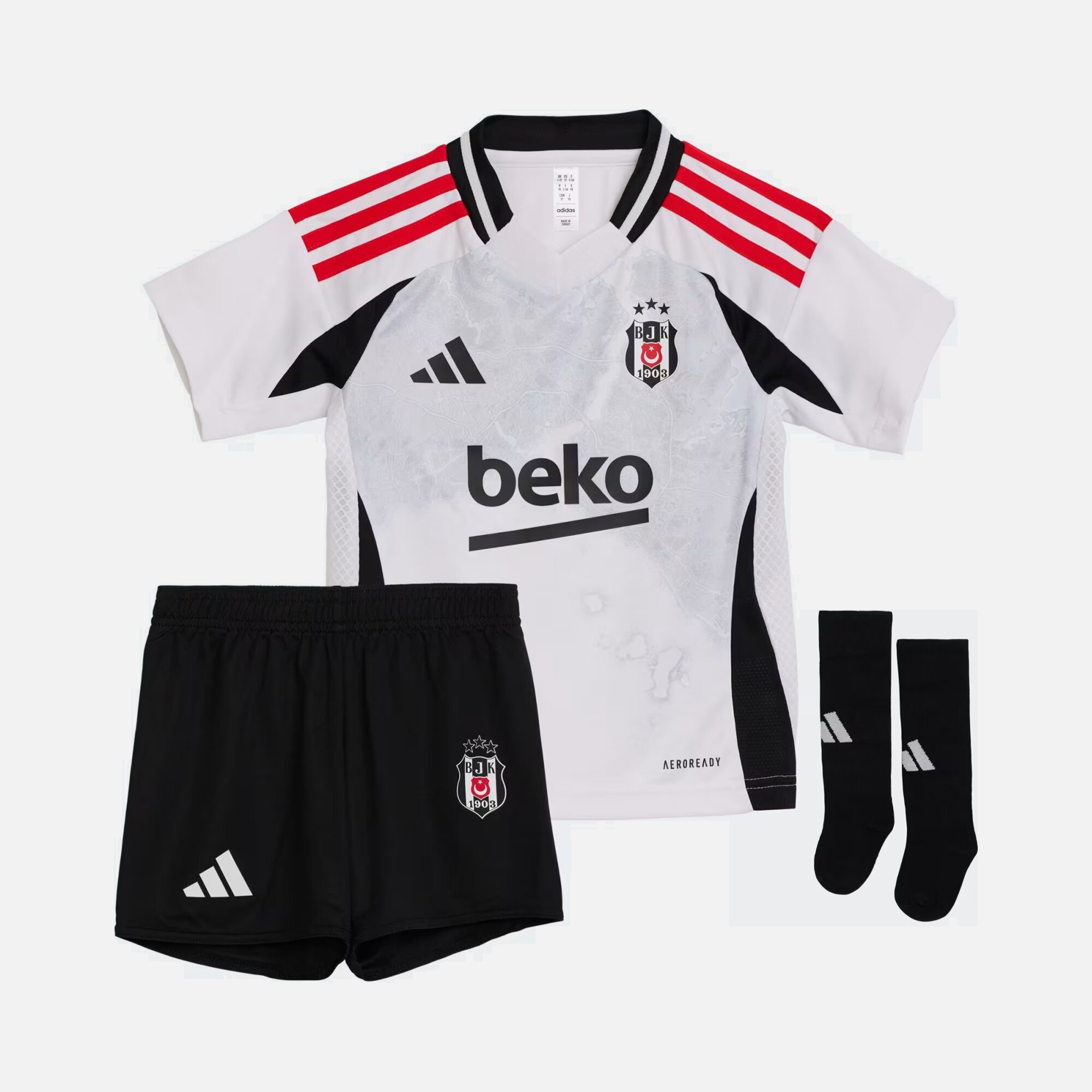 adidas Beşiktaş 2024-2025 (3 Pairs) Bebek Forma Takım