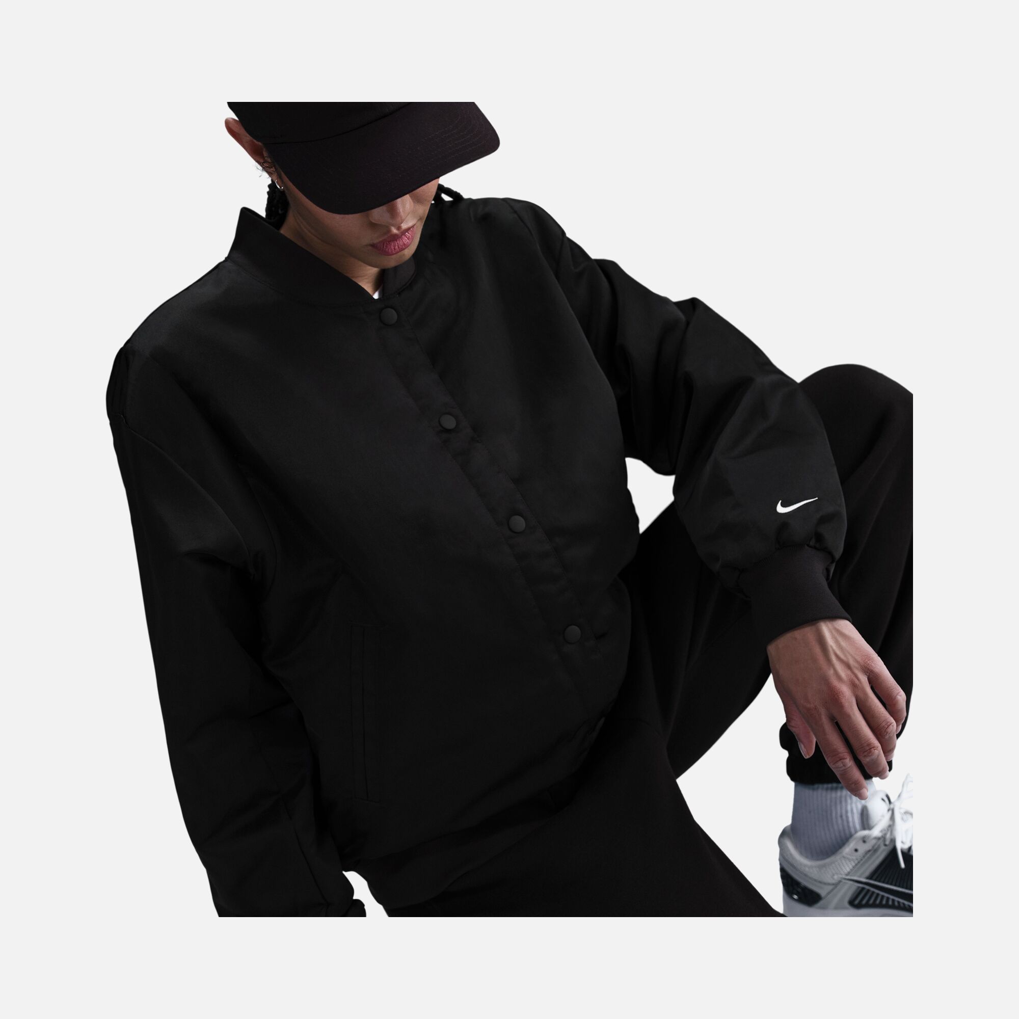 Nike Sportswear Essentials Destroyer Woven Full-Snap Kadın Ceket