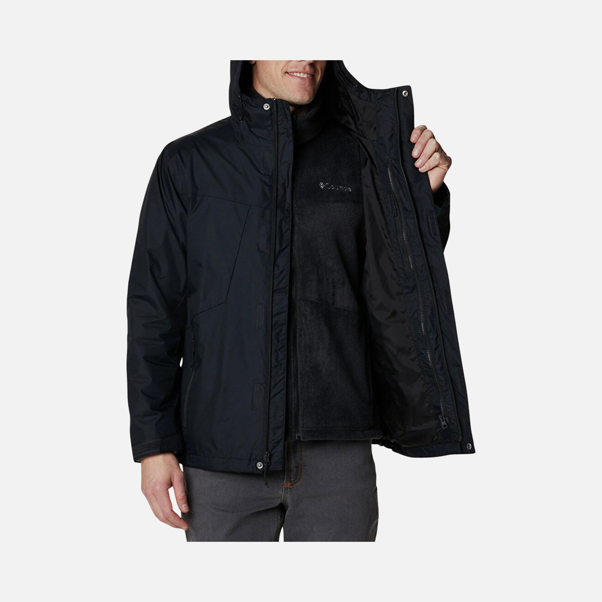 Columbia Tunnel Falls Interchange Two-Layer Design Full-Zip Hoodie Erkek Mont