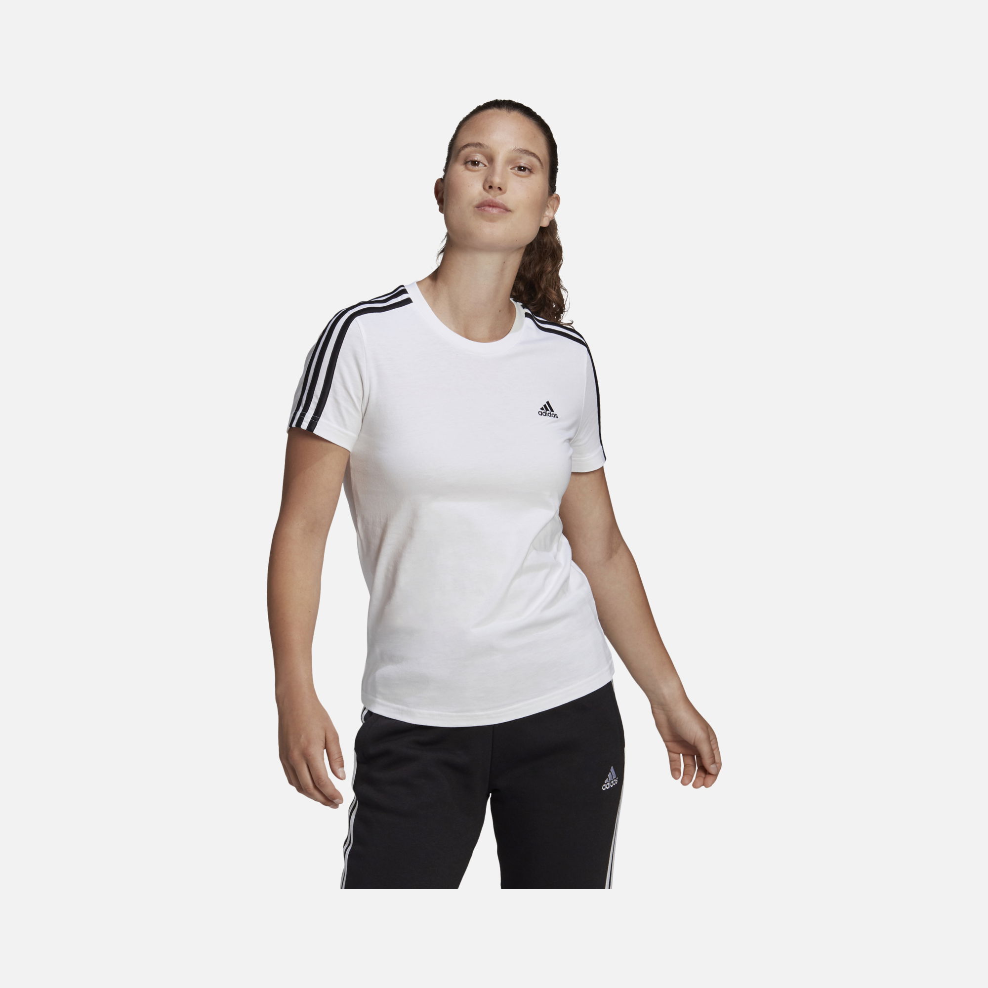 adidas Essentials Slim 3-Stripes Short-Sleeve Kadın Tişört