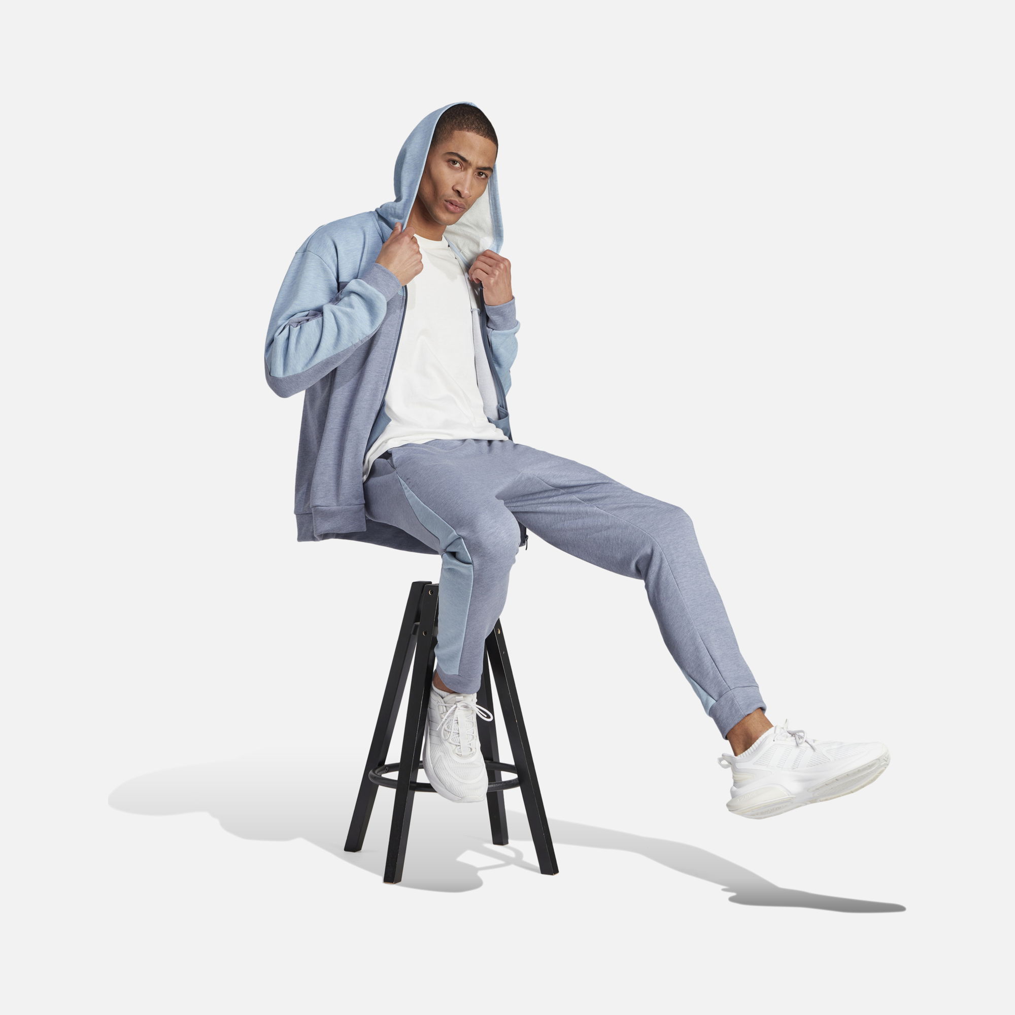 adidas Sportswear Melange Full-Zip Hoodie Erkek Sweatshirt