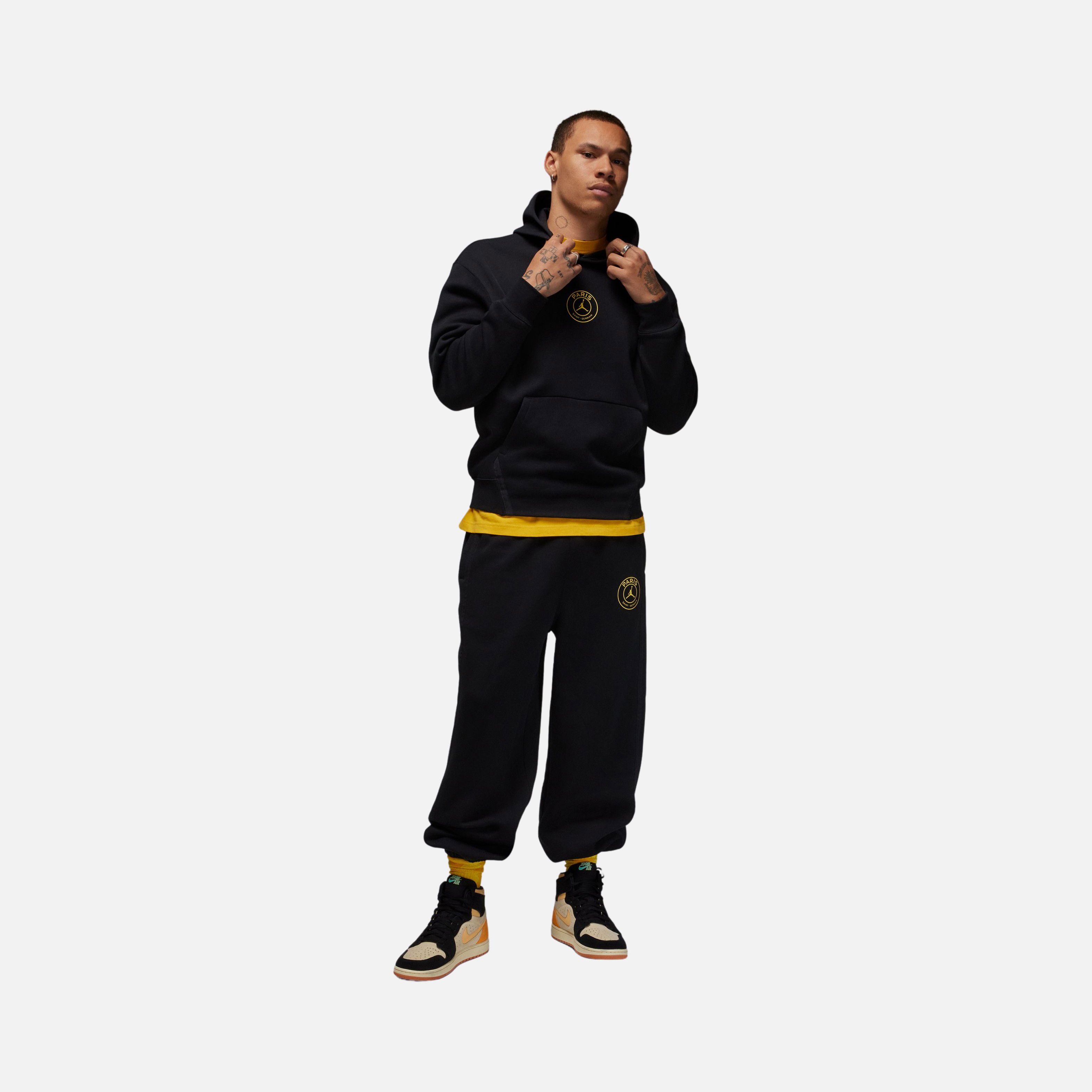 Nike Paris Saint-Germain Wordmark Heritage Fleece Pullover Hoodie Erkek Sweatshirt