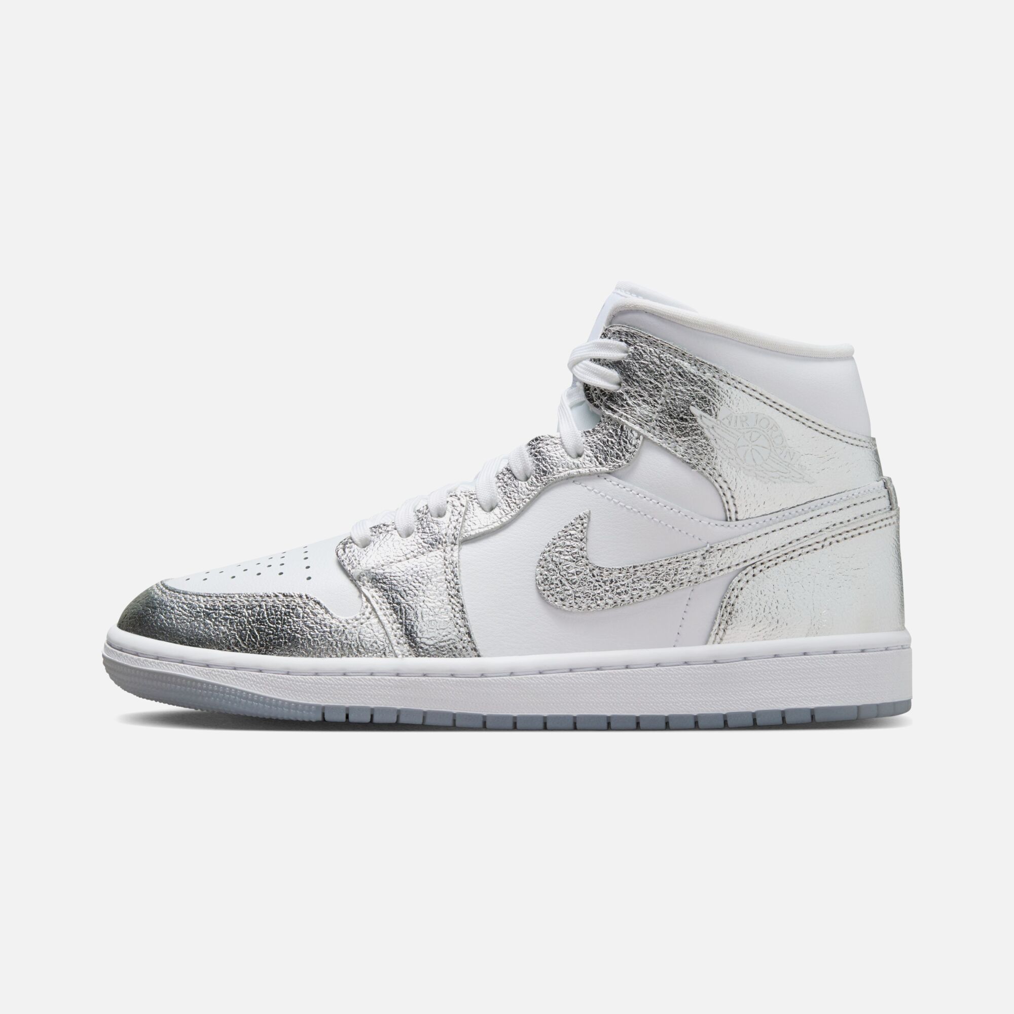 Nike Air Jordan 1 Mid SE "Crumpled Silver Detail" Kadın Spor Ayakkabı