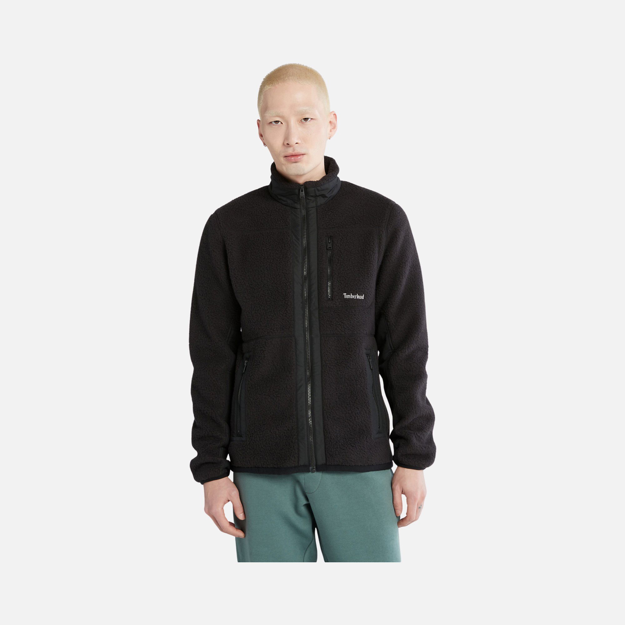 Timberland Sportswear Mix Media Sherpa Full-Zip Fleece Hoodie Erkek Ceket