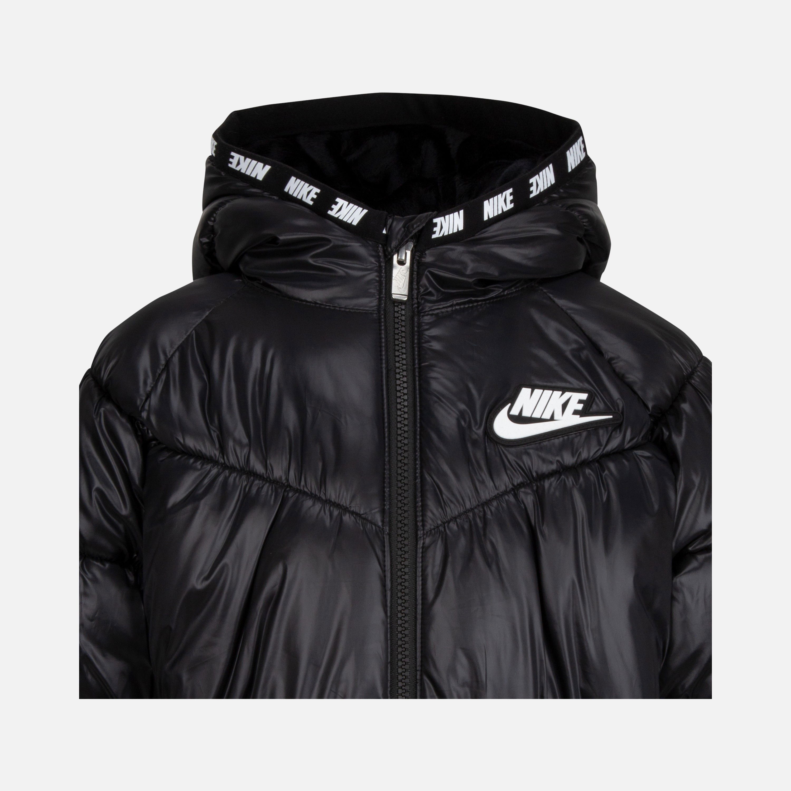 Nike Sportswear Chevron Cinched Puffer Full-Zip Hoodie (Girls') Çocuk Mont