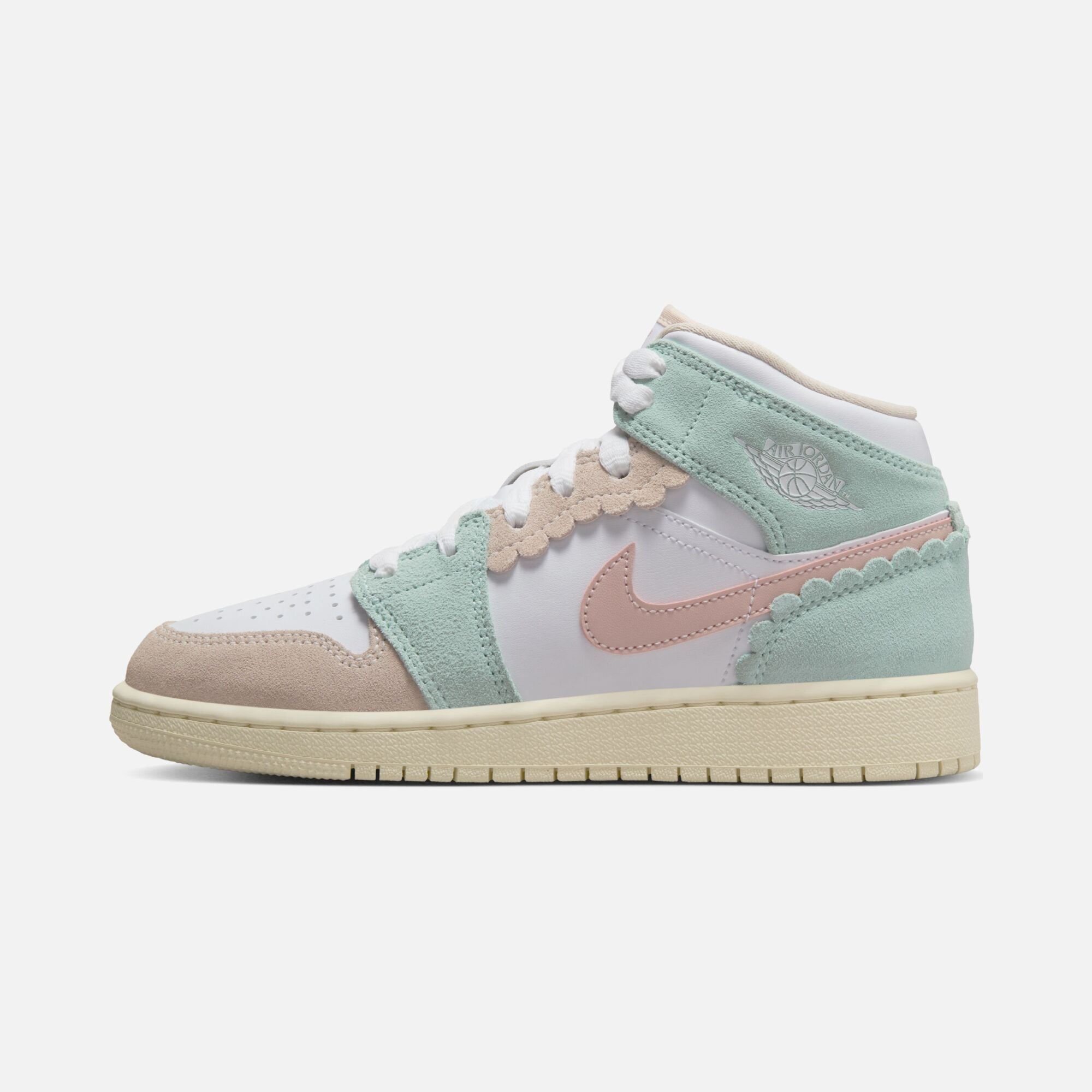 Nike Air Jordan 1 Mid SE ''Scalloped Edge Suede Details'' (GS) Spor Ayakkabı