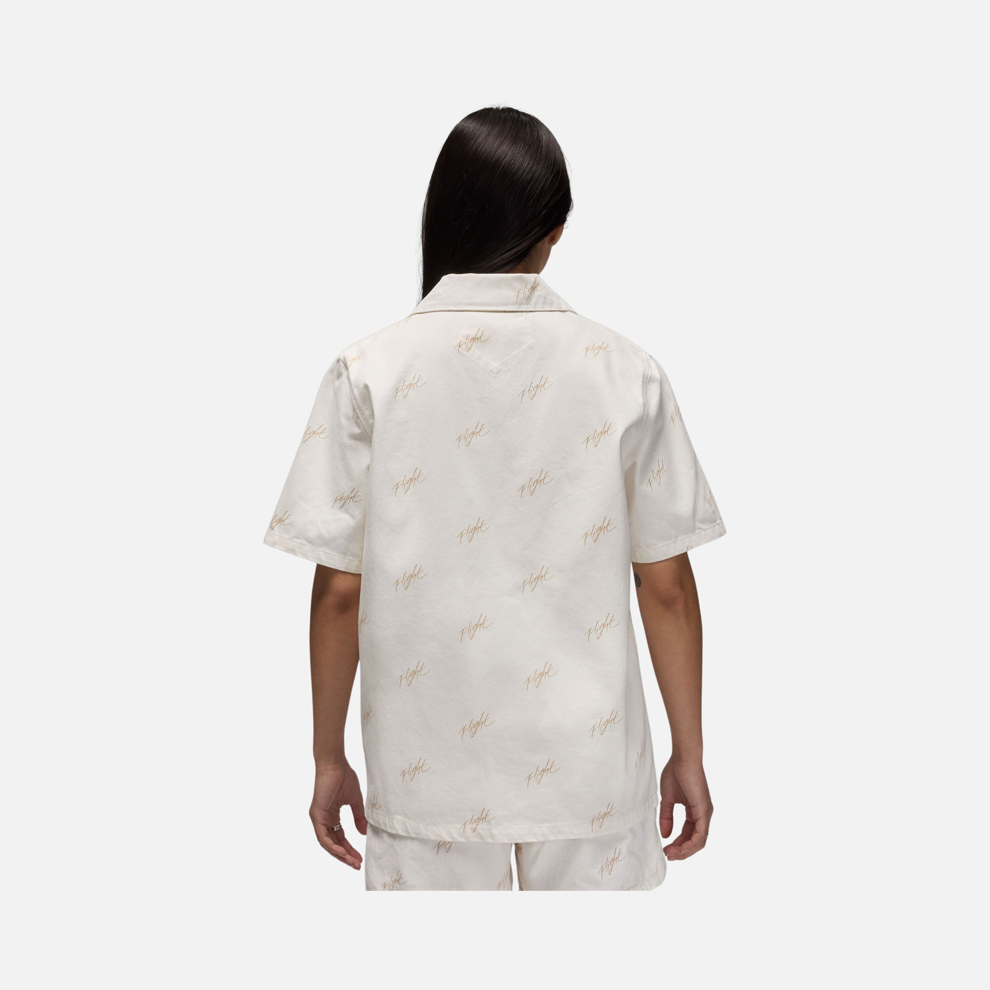 Nike Jordan Flight Graphics Woven Full-Buttoned Short-Sleeve Kadın Gömlek