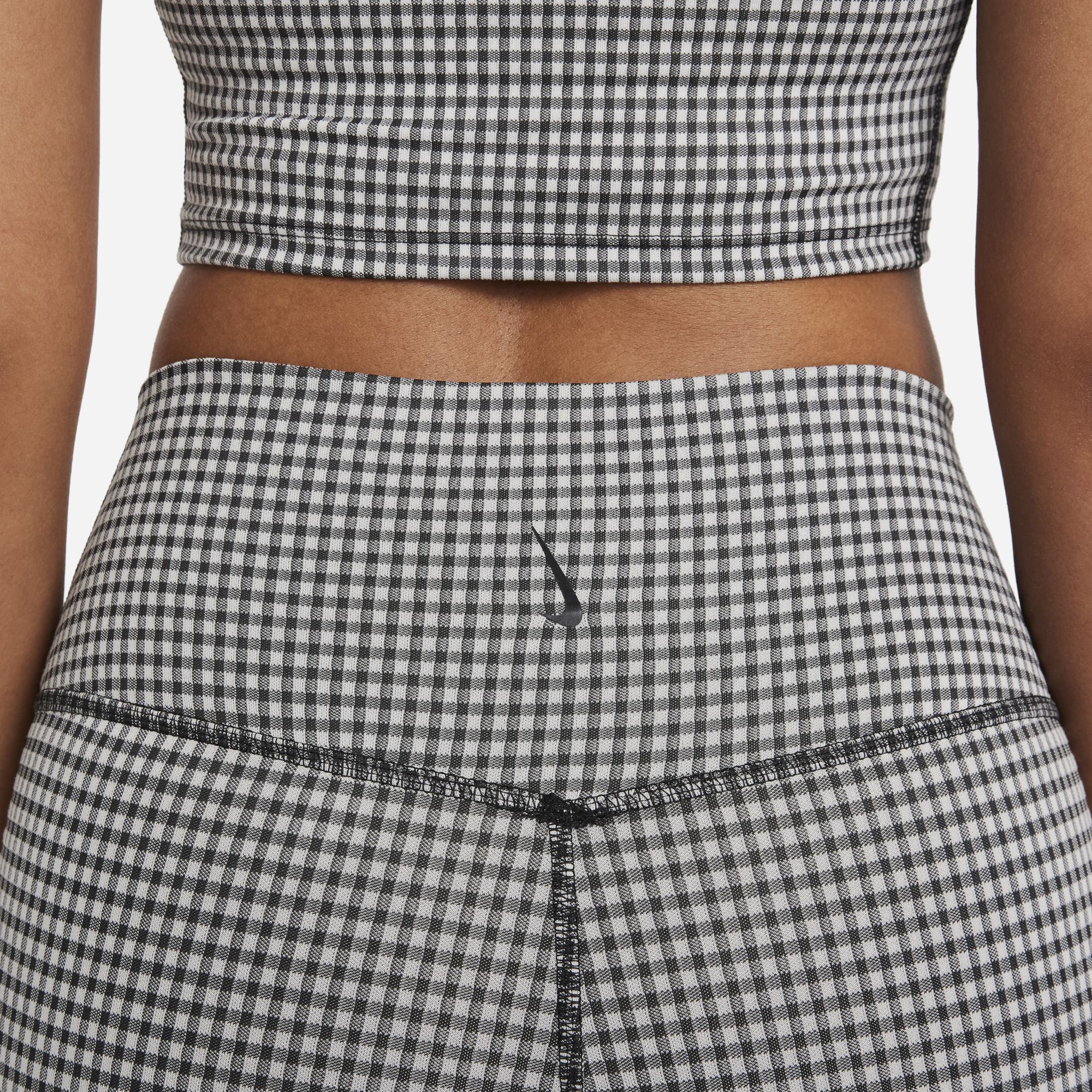 Nike Yoga High-Waisted Crop Gingham Leggings Kadın Tayt