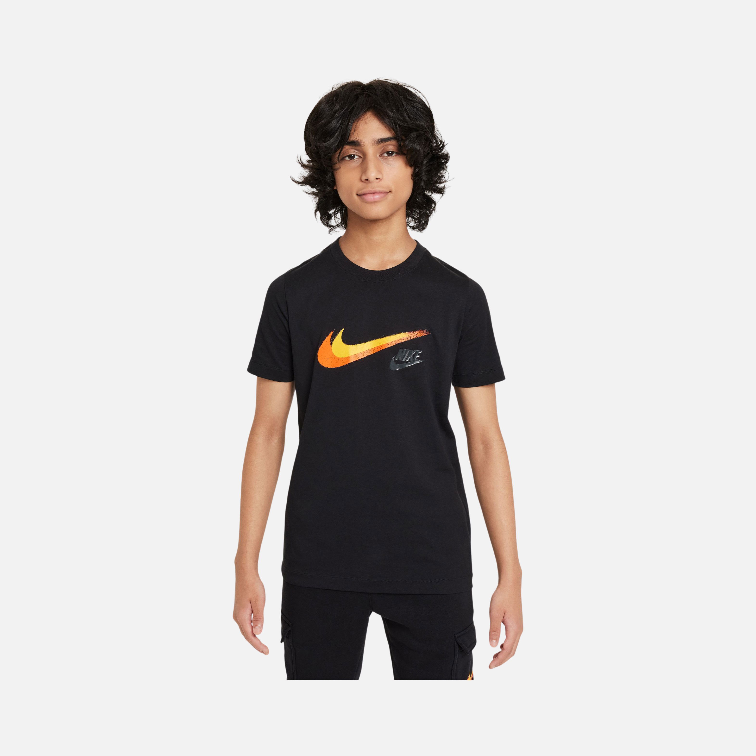 Nike Sportswear ''Multi Spray Paint Swoosh Logo'' Short-Sleeve (Boys') Çocuk Tişört