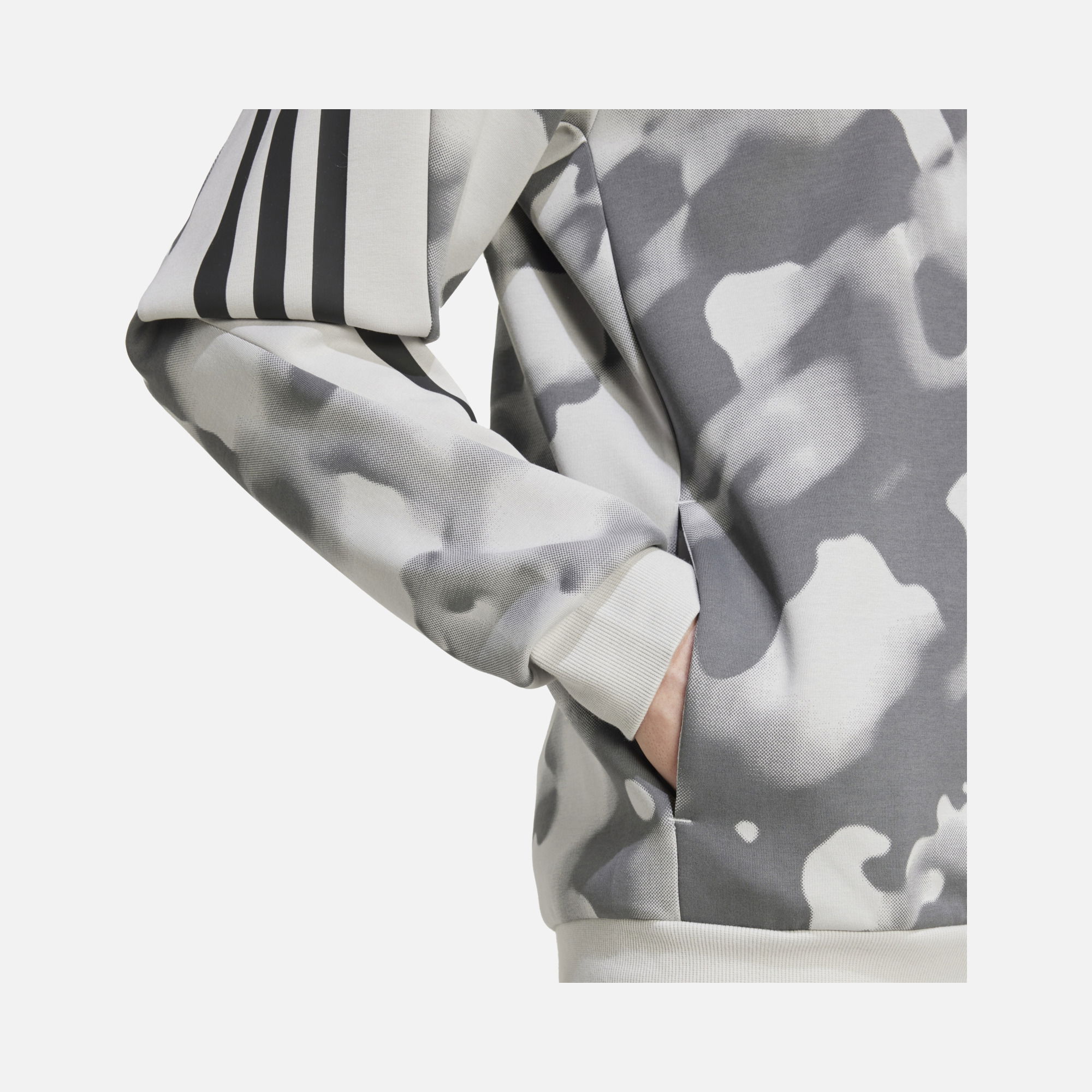 adidas Future Icons 3-Stripes Allover Print Full-Zip Hoodie Erkek Sweatshirt