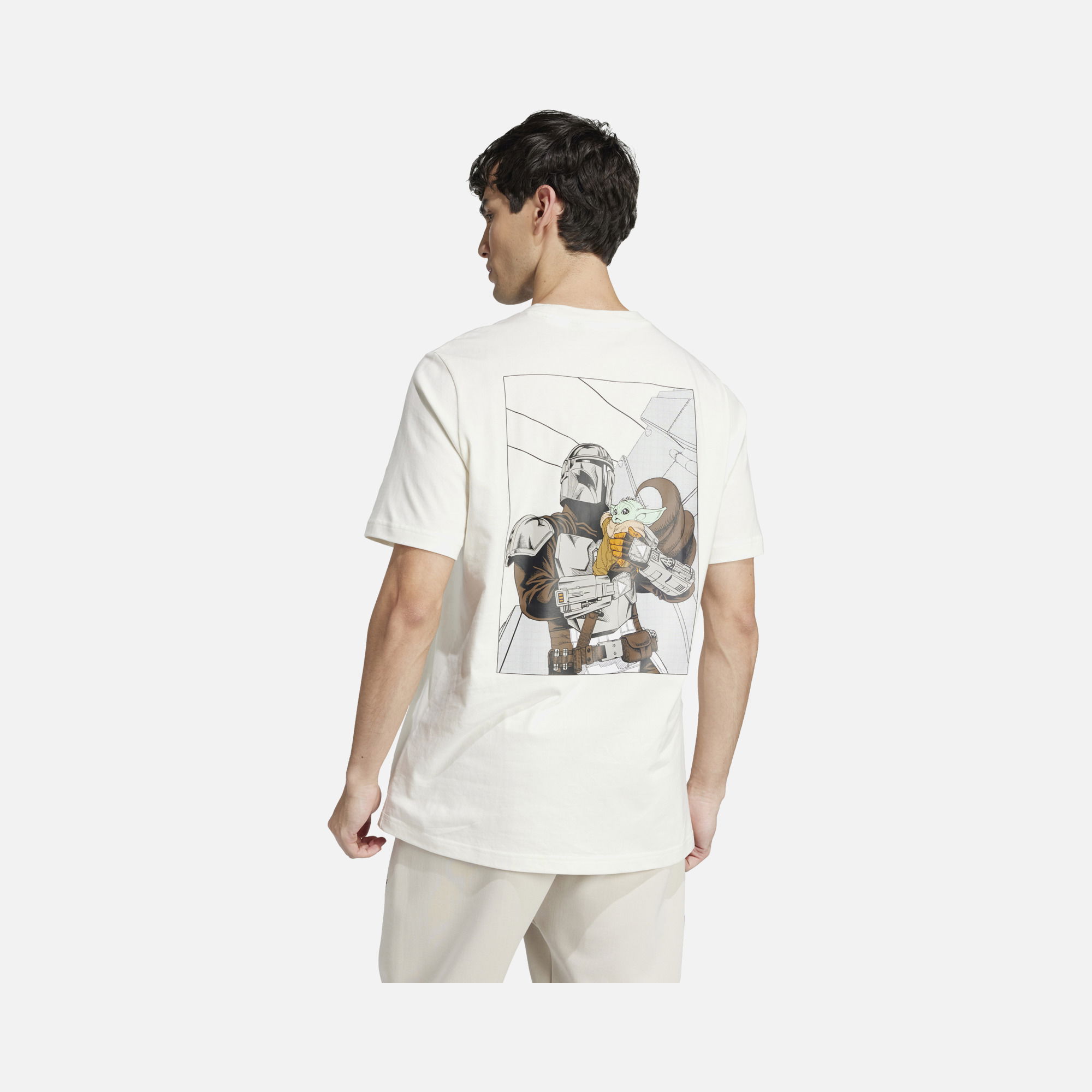 adidas X Star Wars The Mandalorian & Grogu Graphic Print Gym & Training Short-Sleeve Erkek Tişört