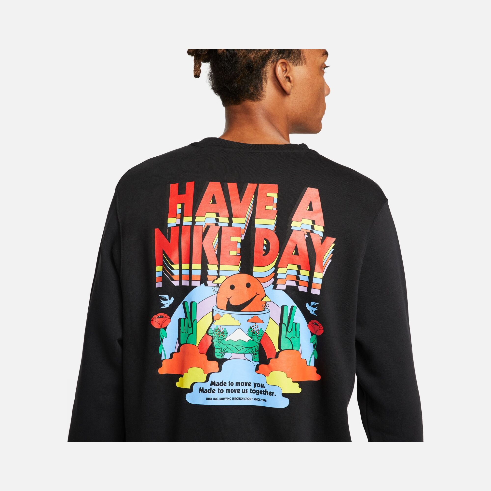 Nike Sportswear Fleece Swoosh Spirit Graphic Erkek Sweatshirt