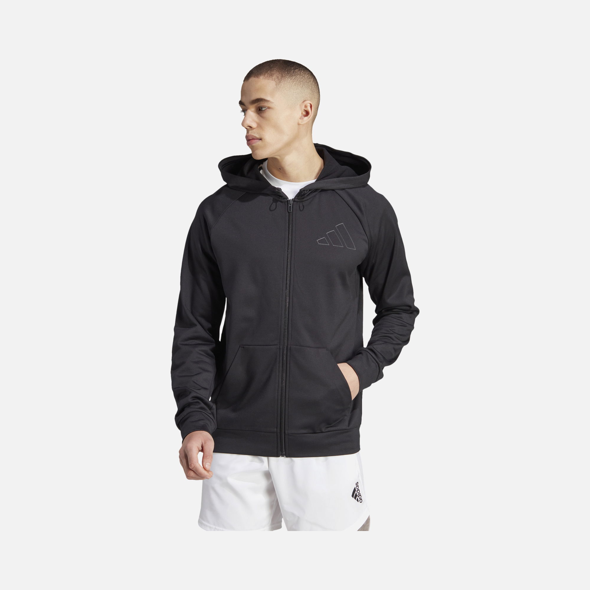 adidas Game and Go Small Logo Training Full-Zip Hoodie Sweatshirt