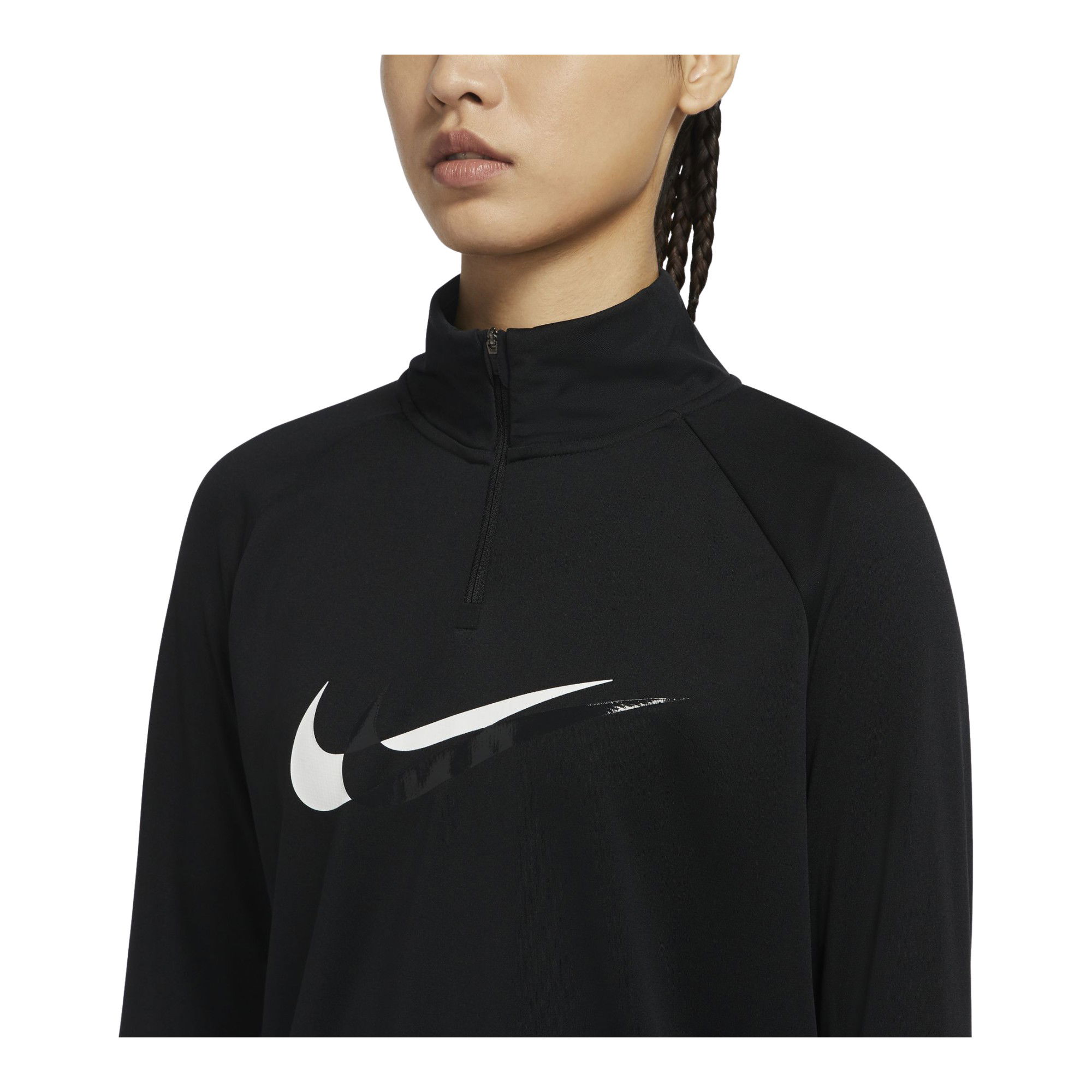 Nike Dri-Fit Swoosh Running Midlayer 1/4-Zip Long-Sleeve (Plus Size) Kadın Tişört