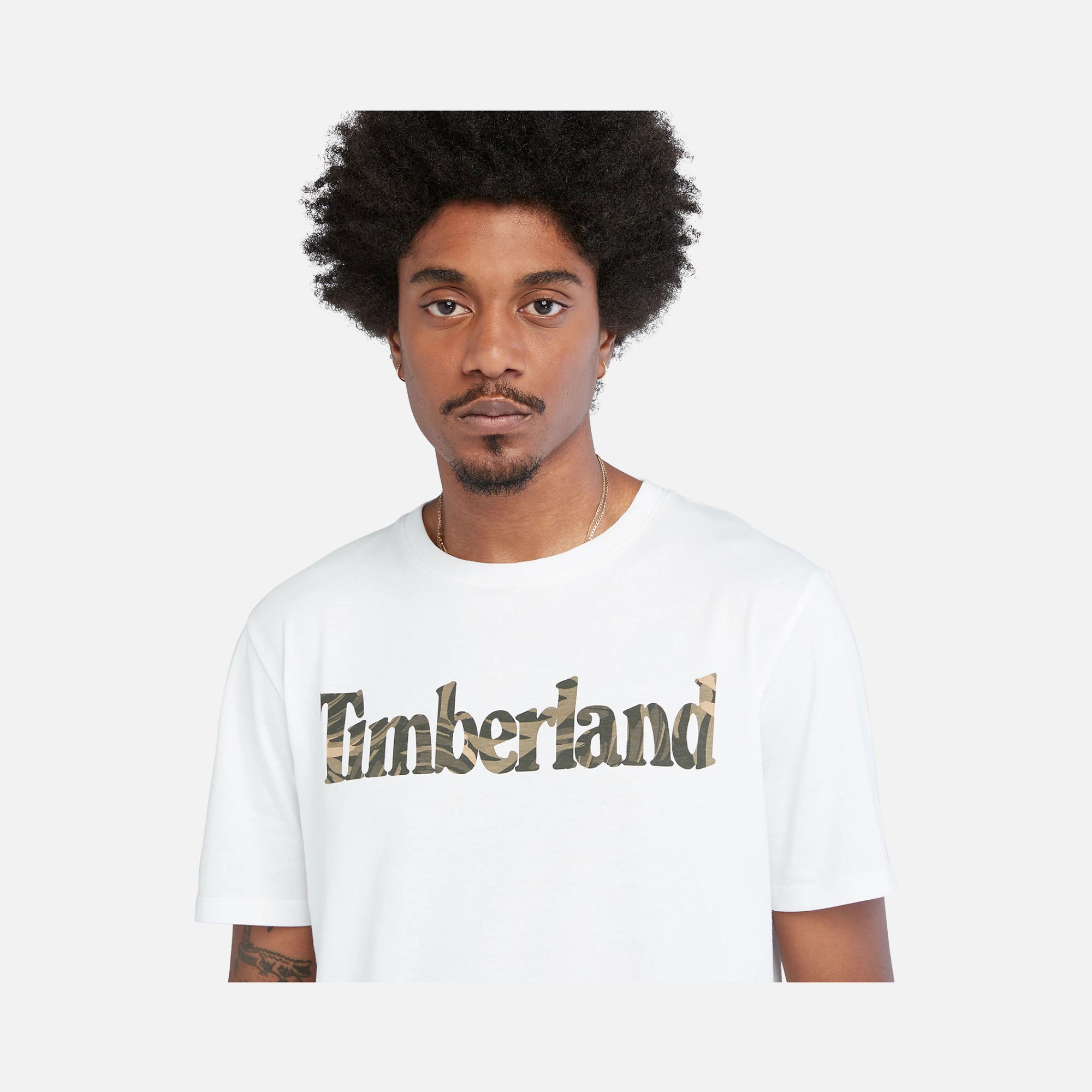 Timberland Sportswear Linear Camouflage Logo Graphic Short-Sleeve Erkek Tişört