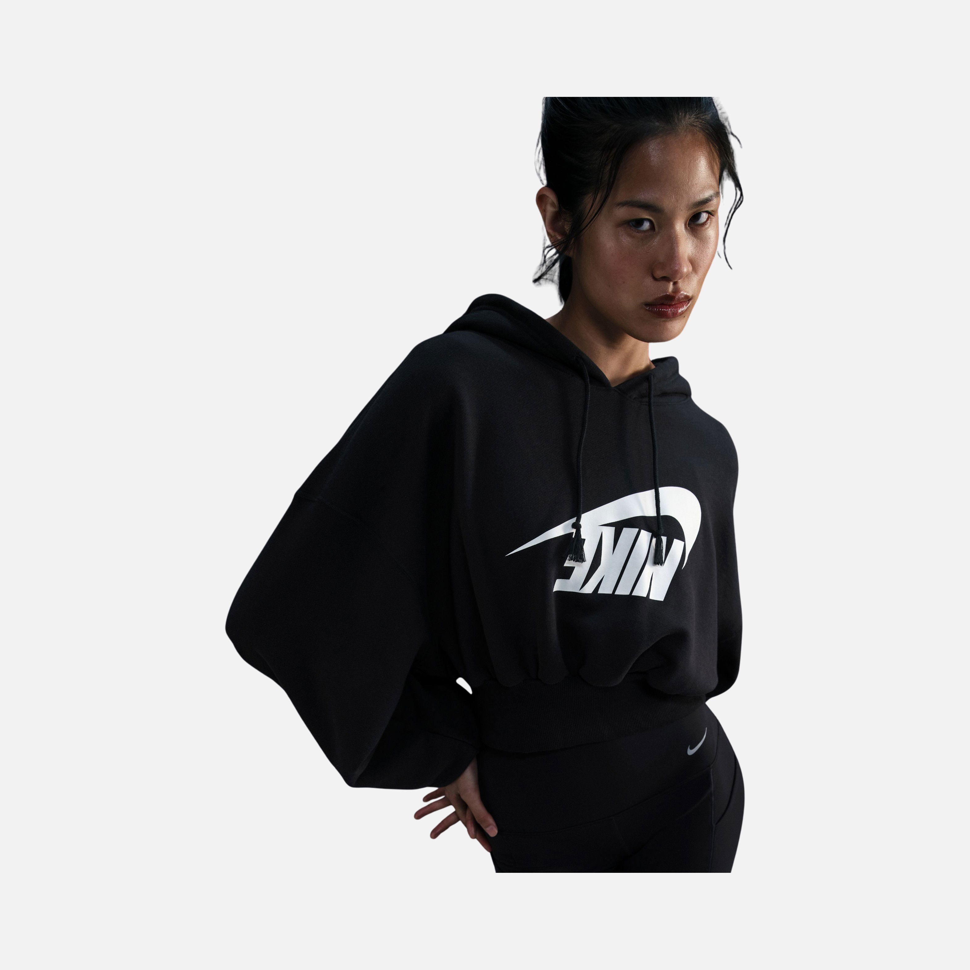 Nike Sportswear Oversized Cropped French Terry Pullover Hoodie Kadın Sweatshirt