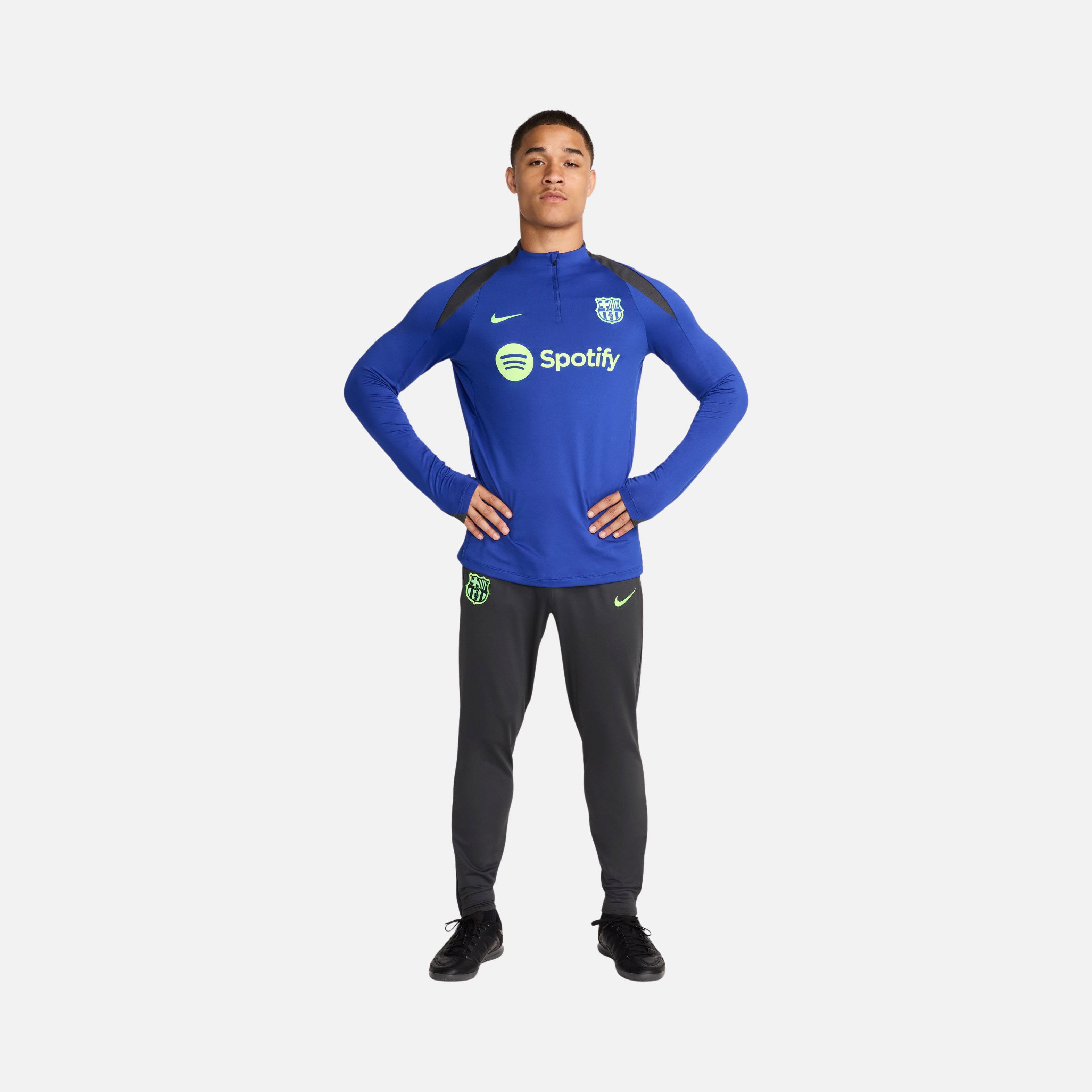 Nike FC Barcelona Strike Third Dri-Fit Soccer Drill 1/4-Zip Long-Sleeve Erkek Tişört