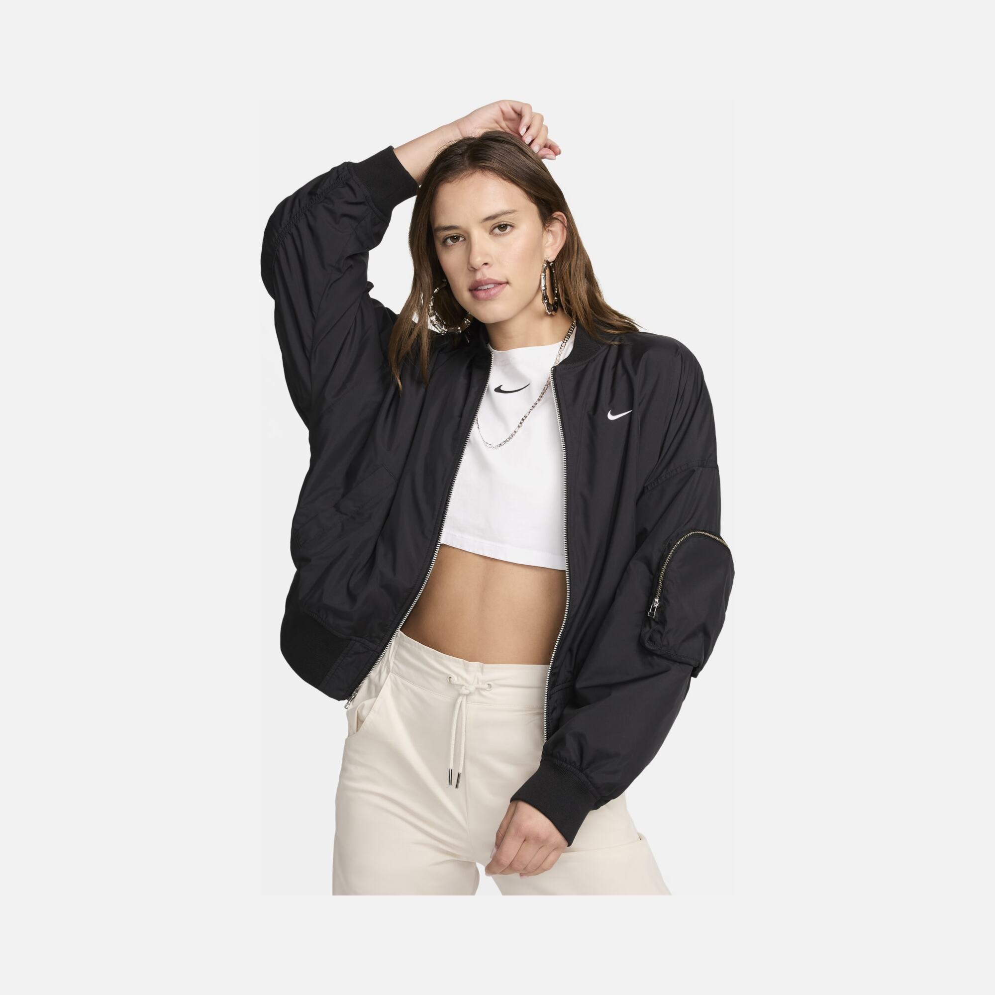 Nike Sportswear Essentials Oversized Bomber Lined Full-Zip Kadın Ceket