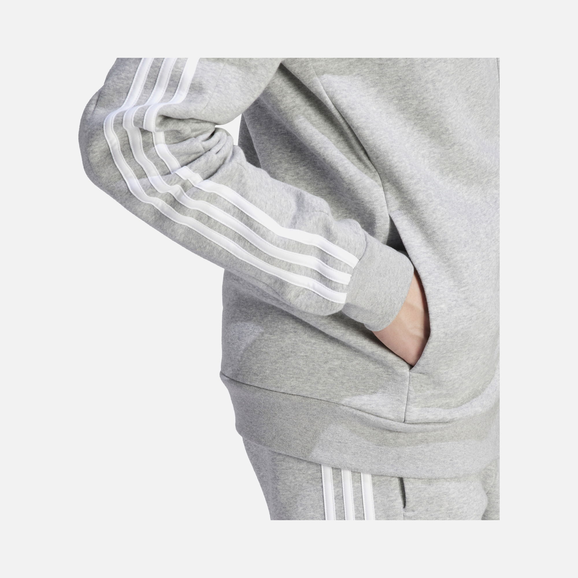 adidas Sportswaer Essentials Fleece 3-Stripes Full-Zip Hoodie Erkek Ceket