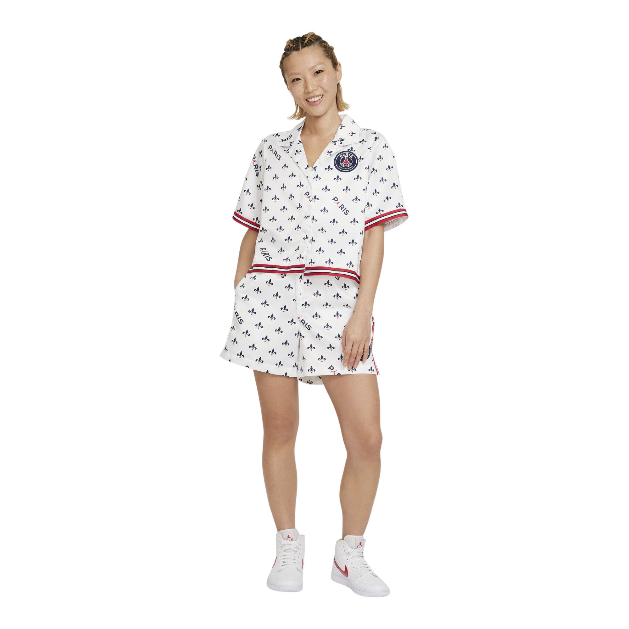 Nike Jordan Paris Saint-Germain AOP Short-Sleeve Polo Kadın Tişört