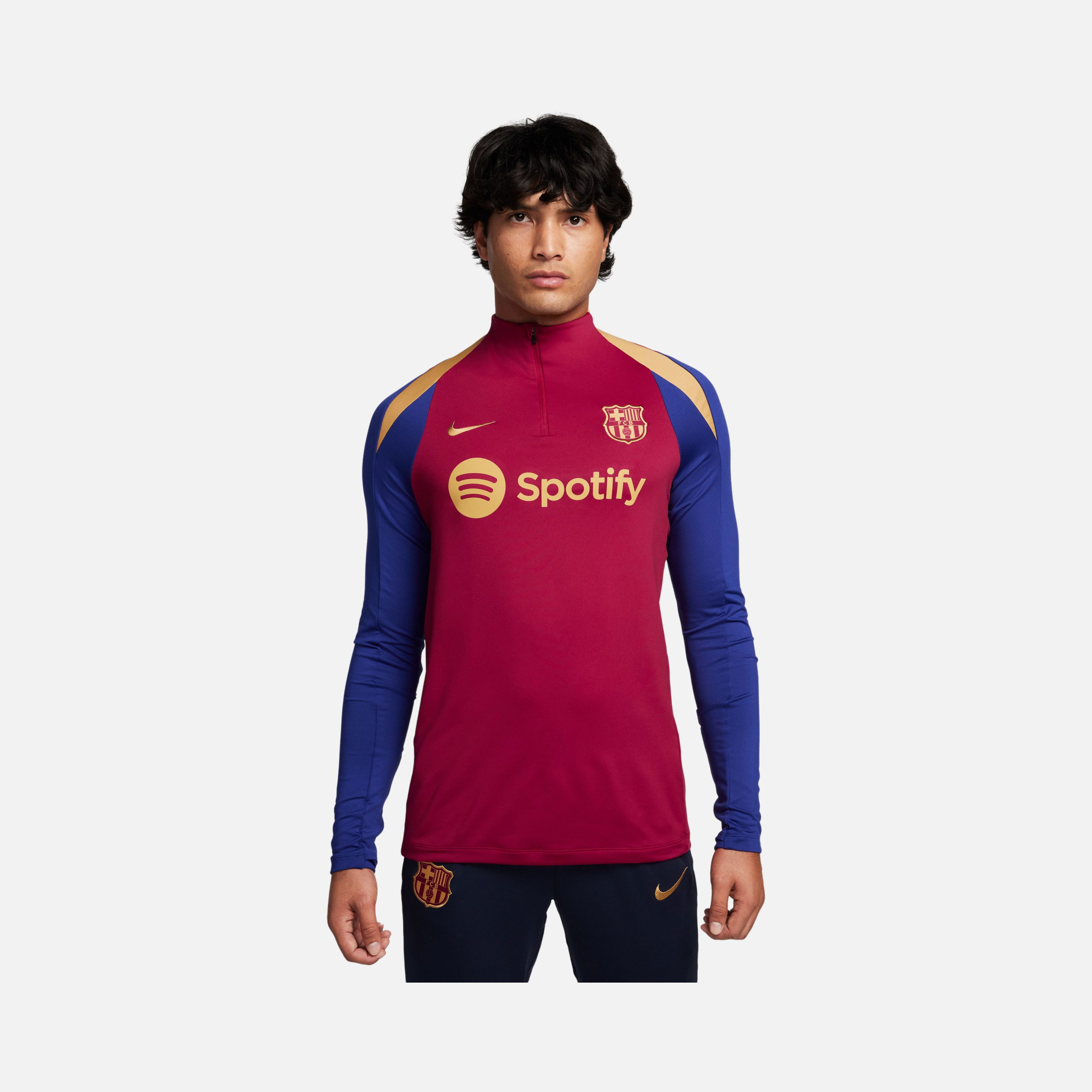 Nike FC Barcelona Dri-Fit Soccer 1/2-Zip Long-Sleeve Erkek Tişört