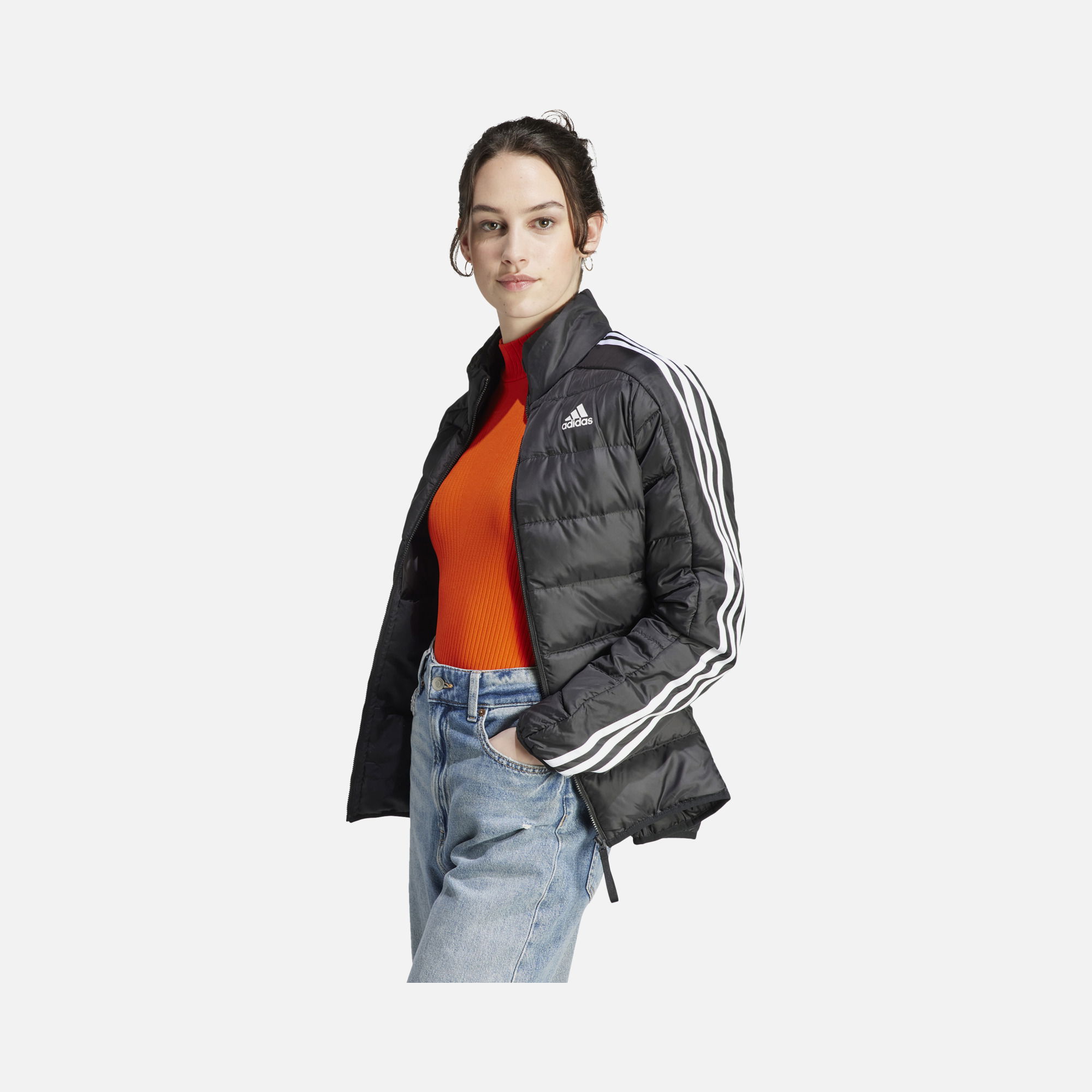 adidas Essentials 3-Stripes Light Down Full-Zip Hoodie Kadın Ceket