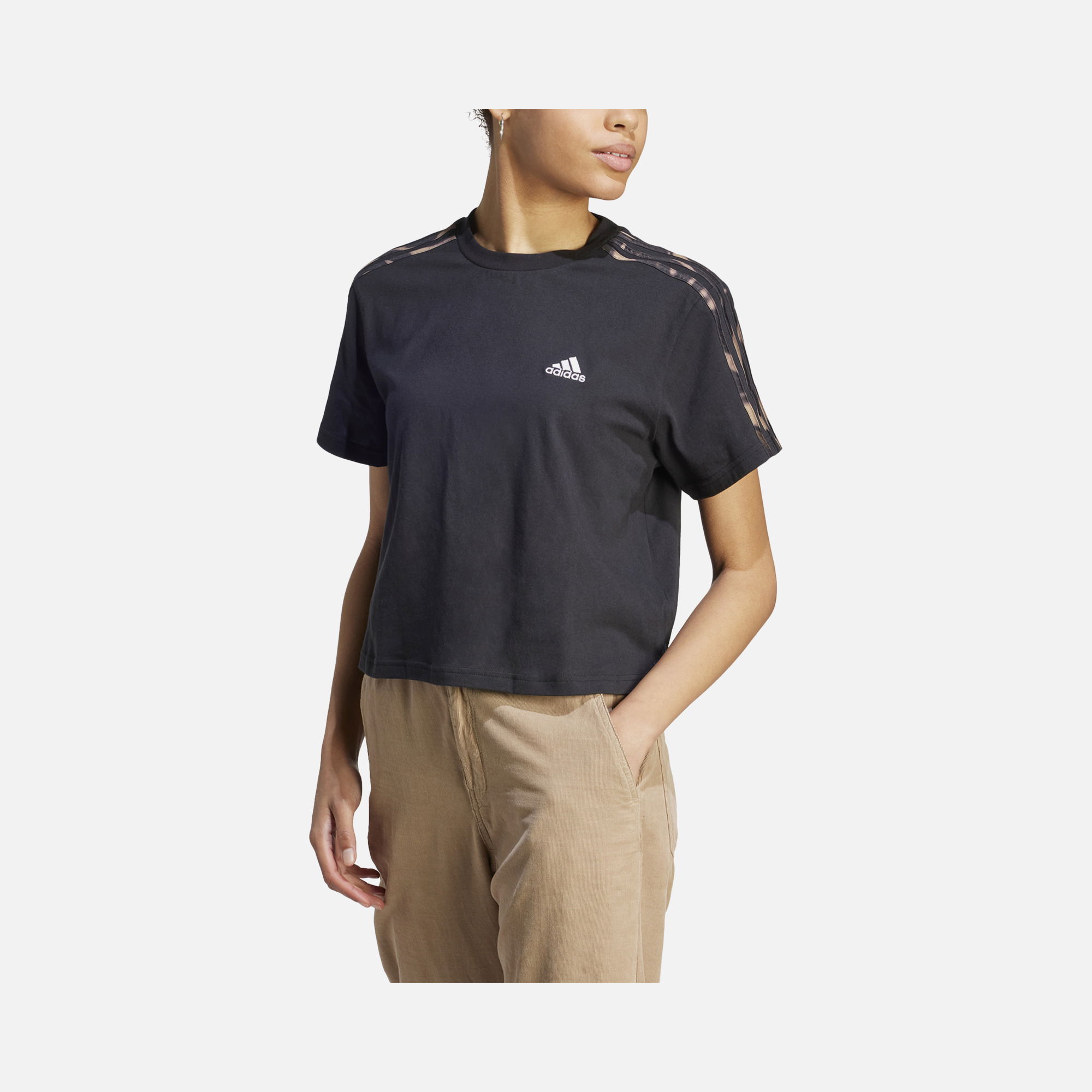 adidas Sportswear Vibrant Print 3-Stripes Short-Sleeve Kadın Tişört