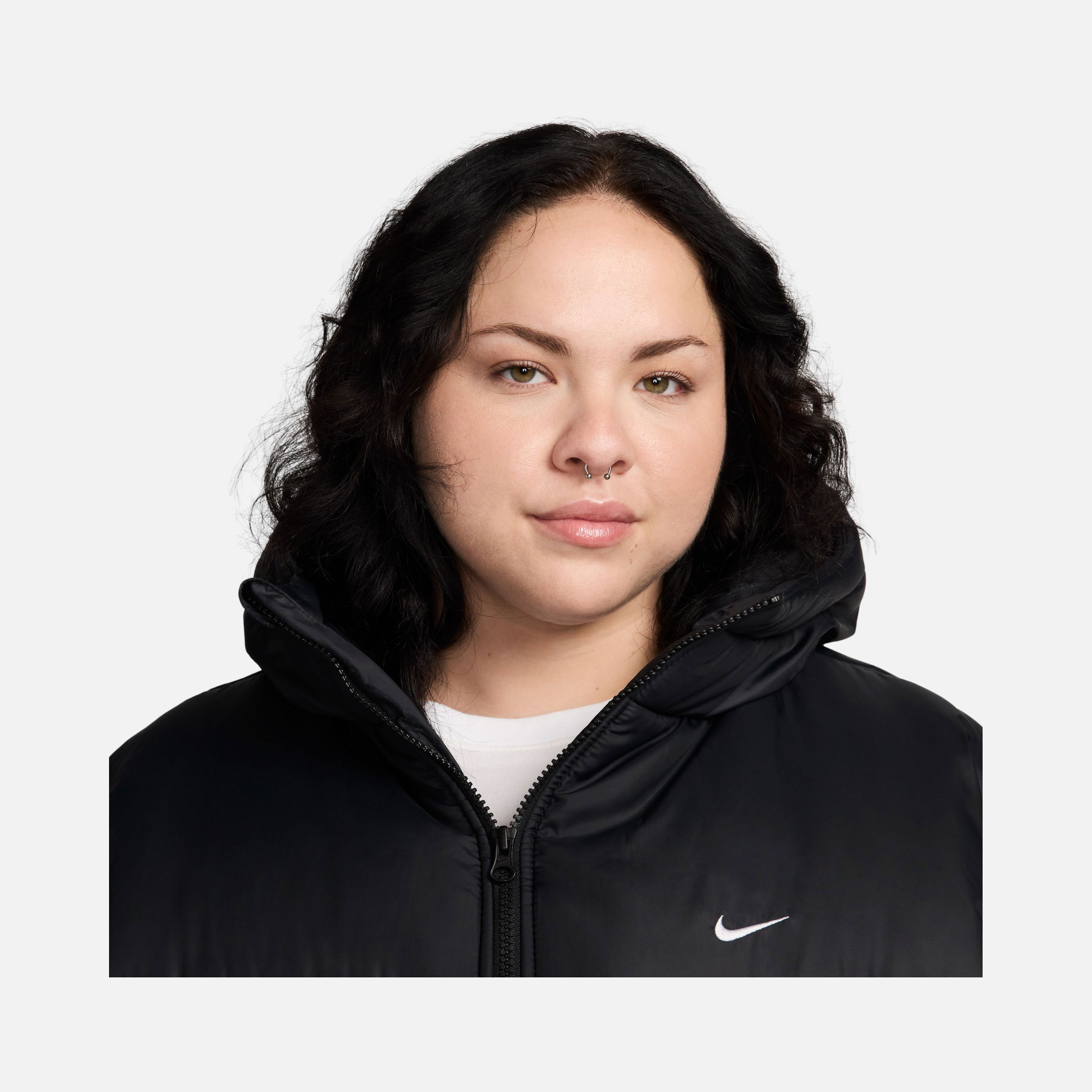 Nike Sportswear Classic Puffer Therma-Fit Loose Full-Zip Hoodie (Plus Size) Kadın Mont