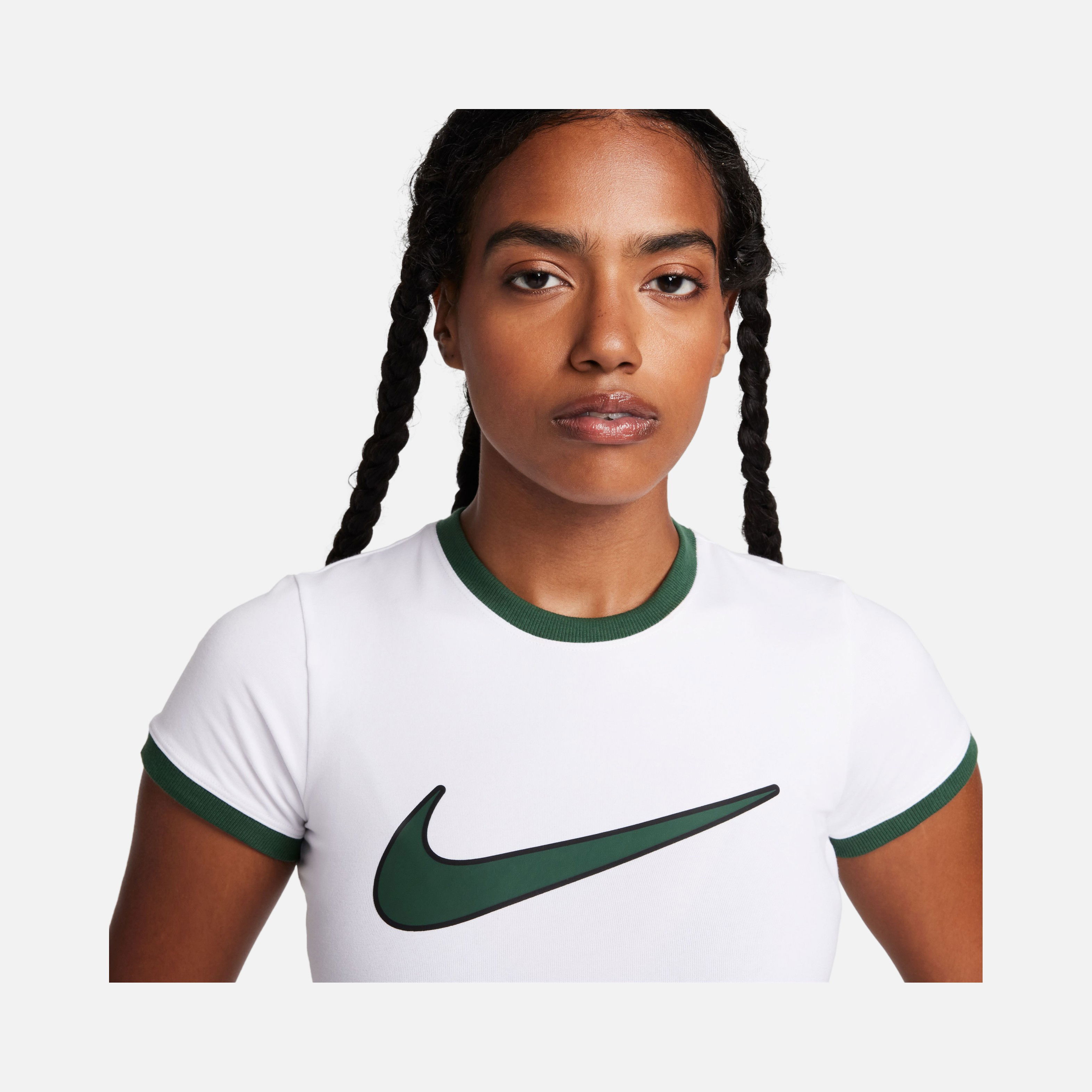 Nike Sportswear Swoosh Graphic Cropped Short-Sleeve Kadın Tişört