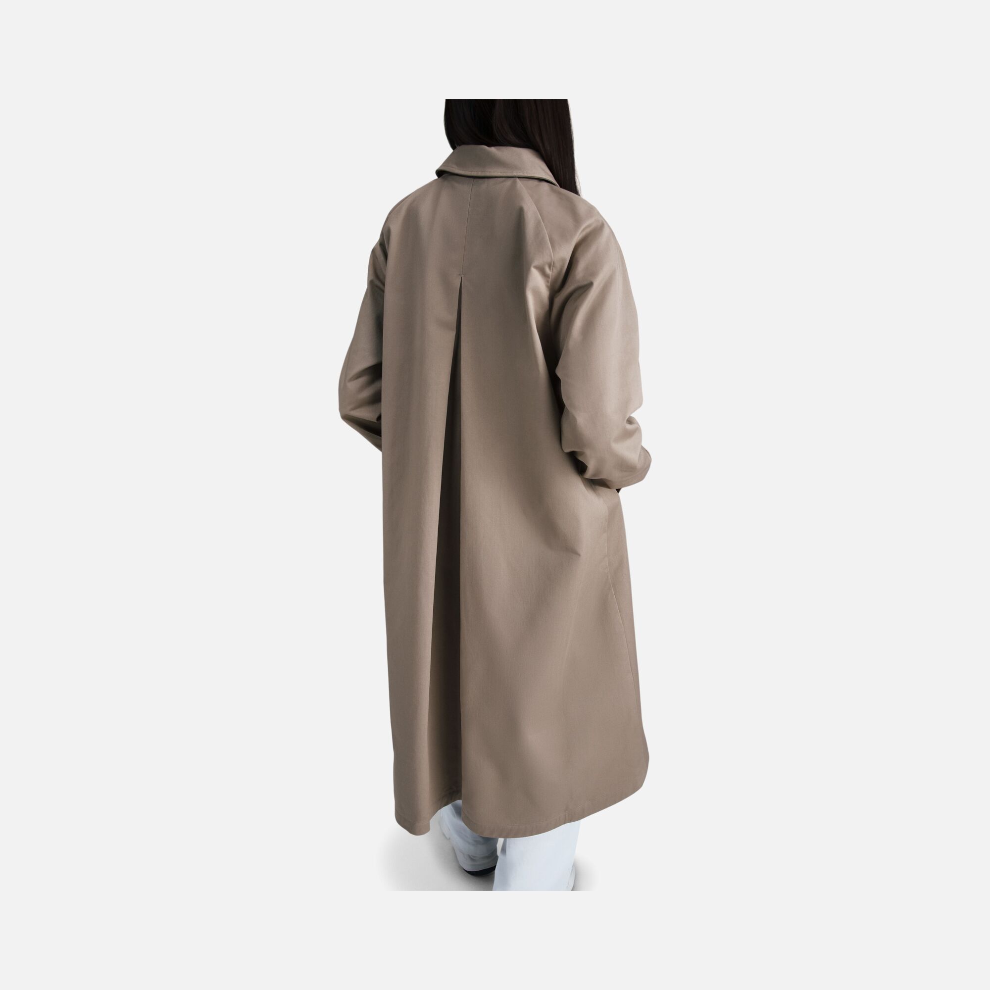 Nike Sportswear Collection Swoosh Logo Graphic Twill Trench Loose Cut Concealed Full Snap Closure Kadın Trençkot