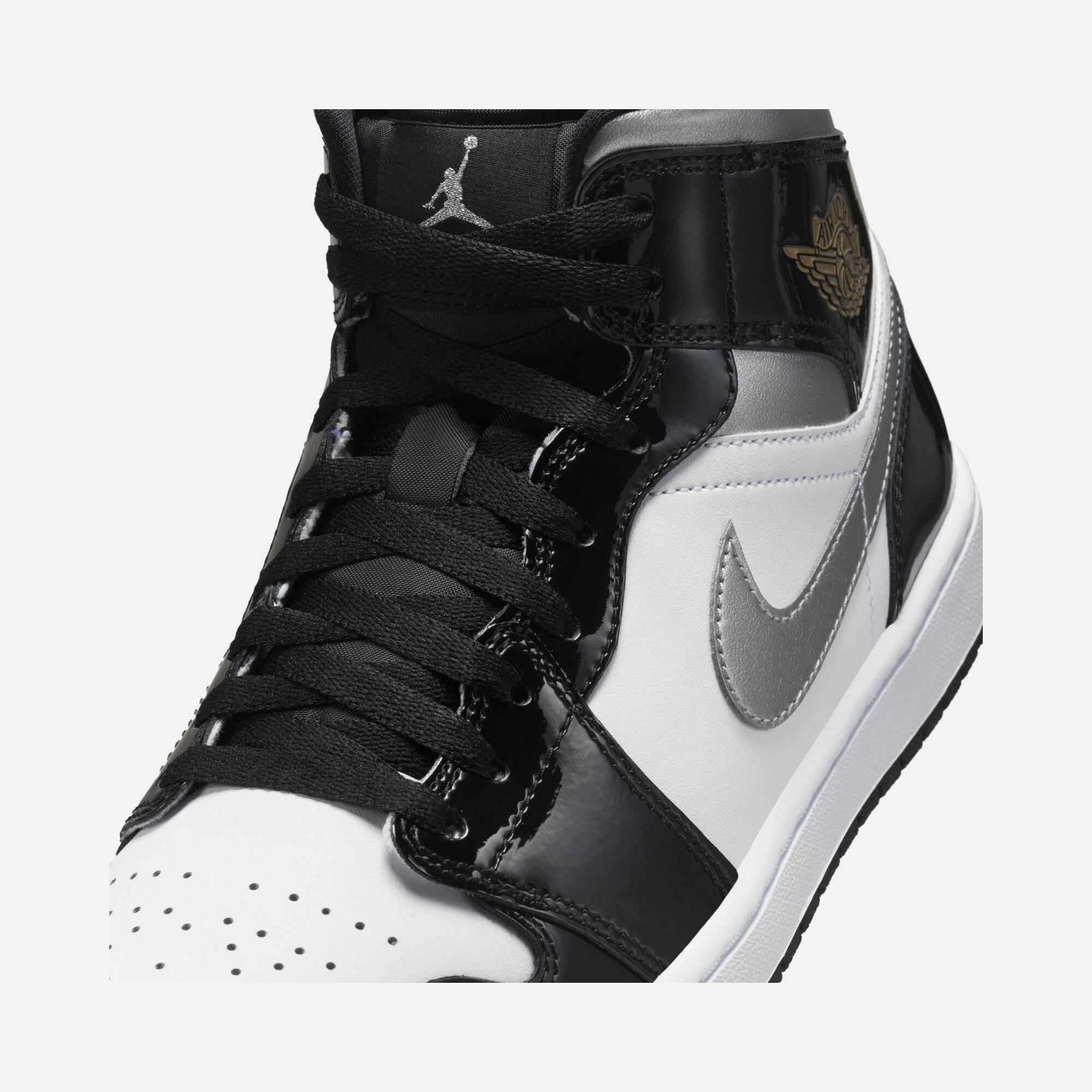 Nike Air Jordan 1 Mid SE ''Patent Leather Upper Details'' Erkek Spor Ayakkabı