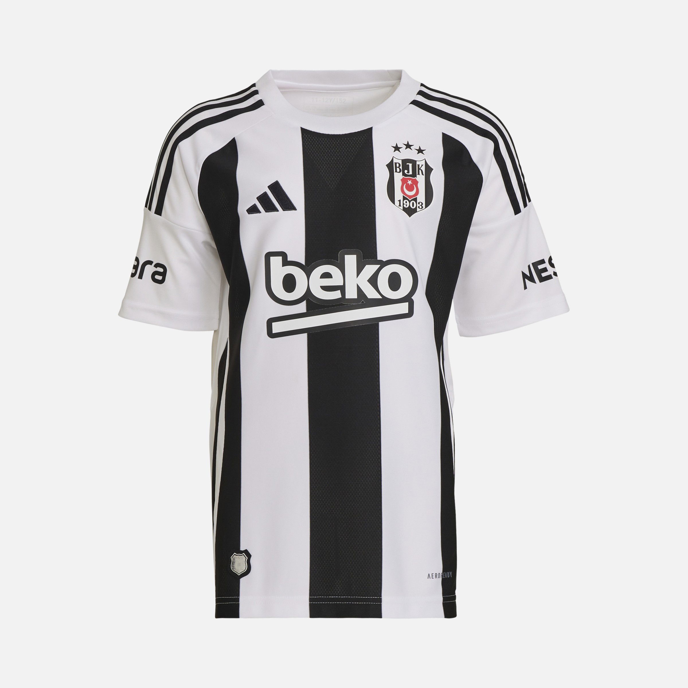 adidas Beşiktaş 2024-2025 Striped Stadium İç Saha Çocuk Forma