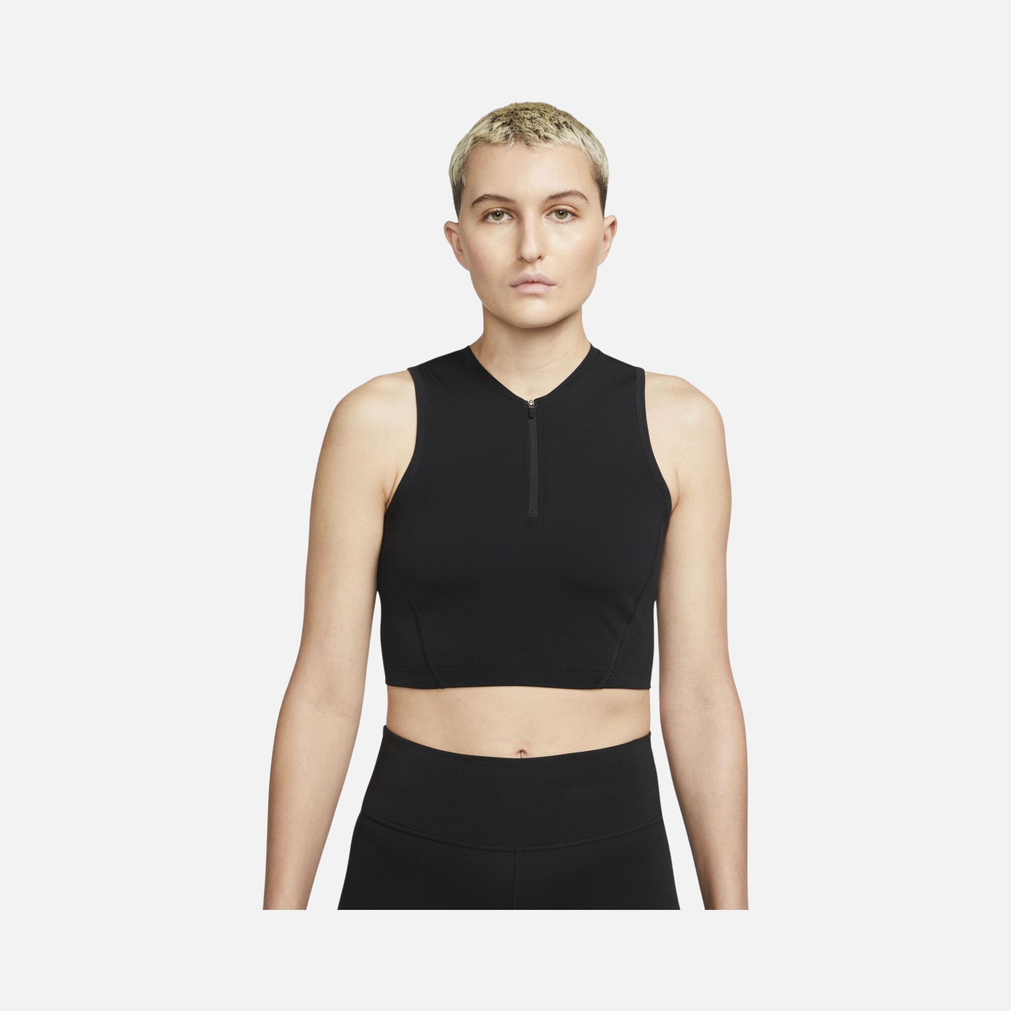 Nike Pro Dri-Fit Cropped Essential Zip-Front Light Support Training Kadın Atlet