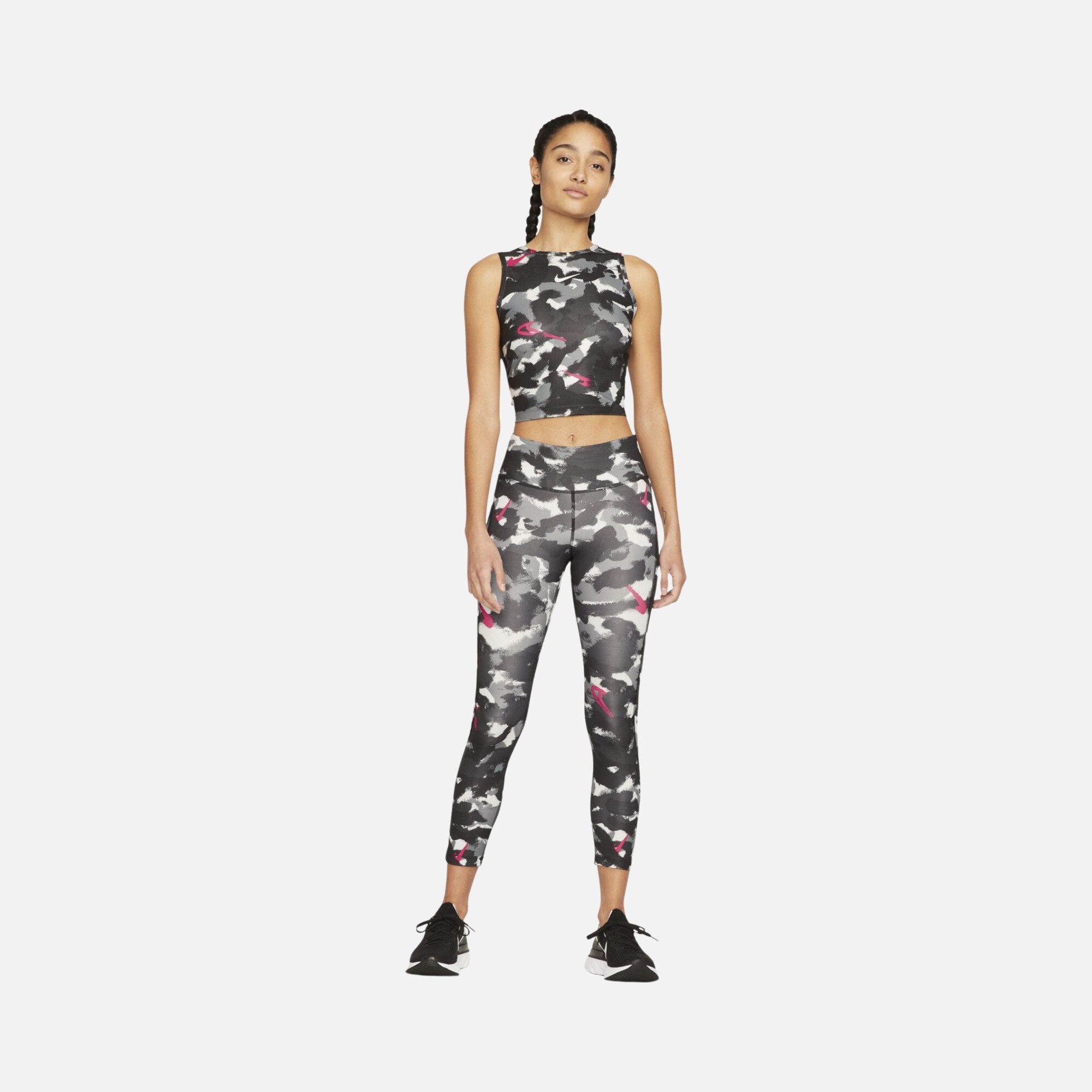 Nike Dri-Fit Essential Printed Cropped Running Kadın Atlet