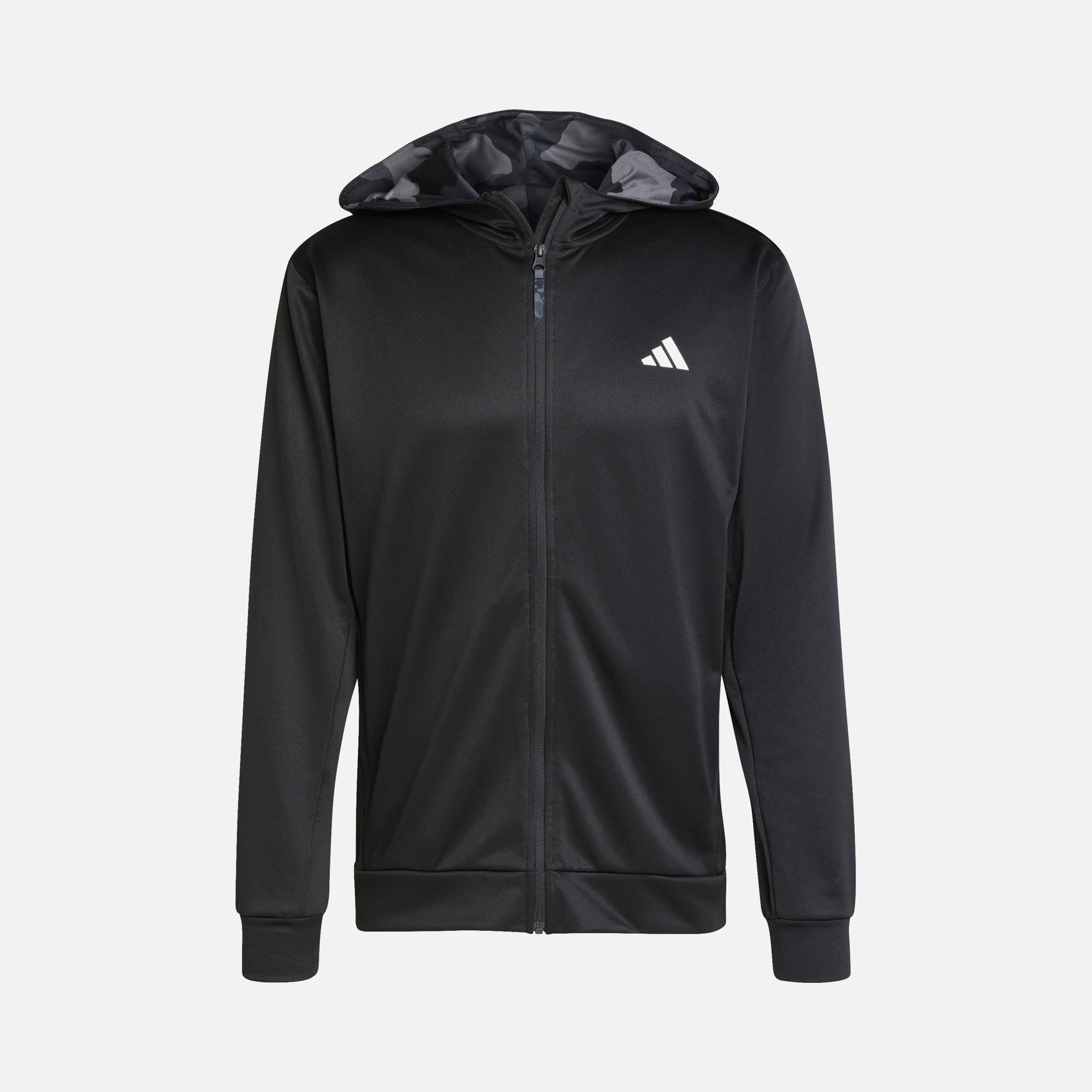adidas AEROREADY Train Essentials Camo Full-Zip Hoodie Erkek Sweatshirt