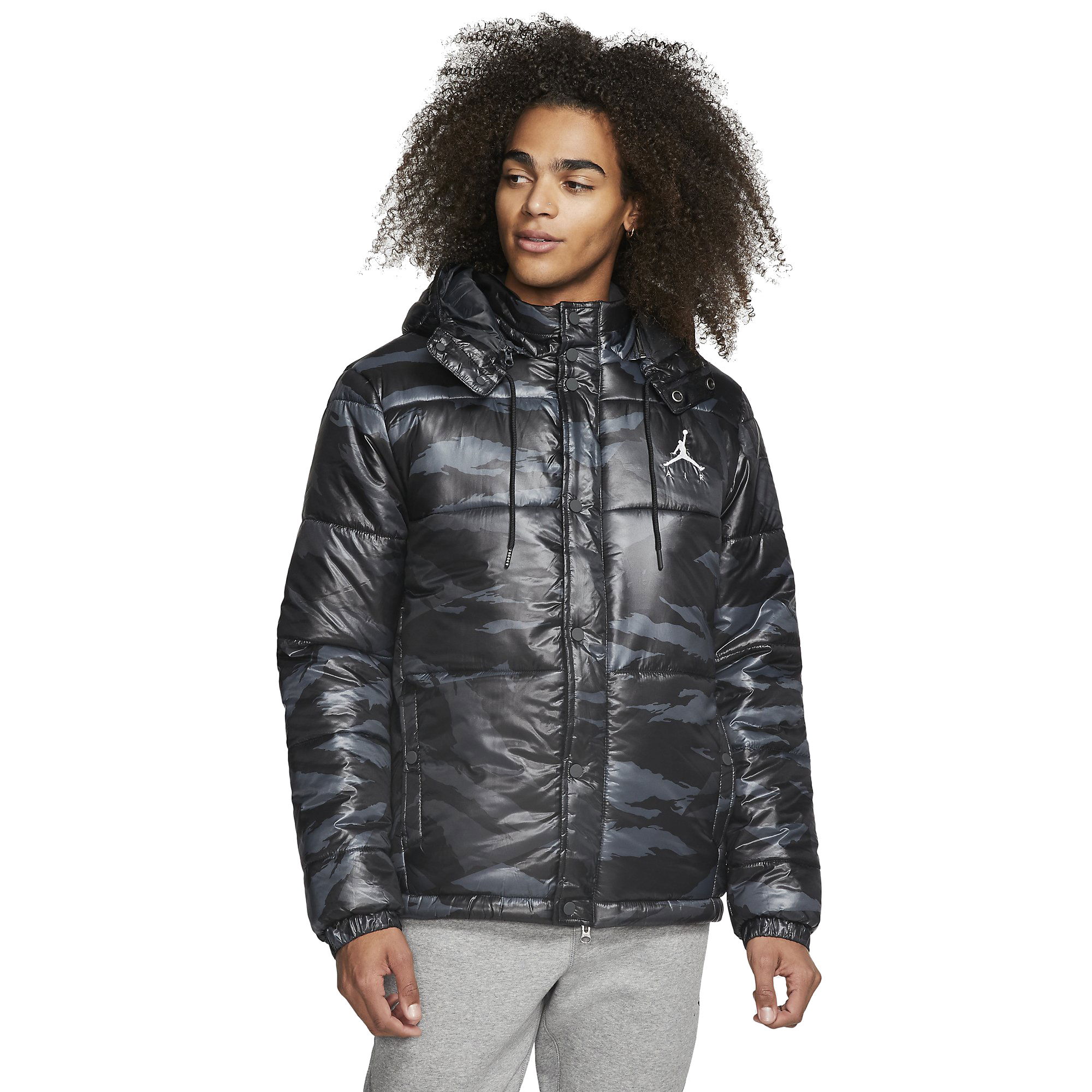 Nike Jordan Jumpman Air Camouflage Puffer Hoodie Erkek Mont