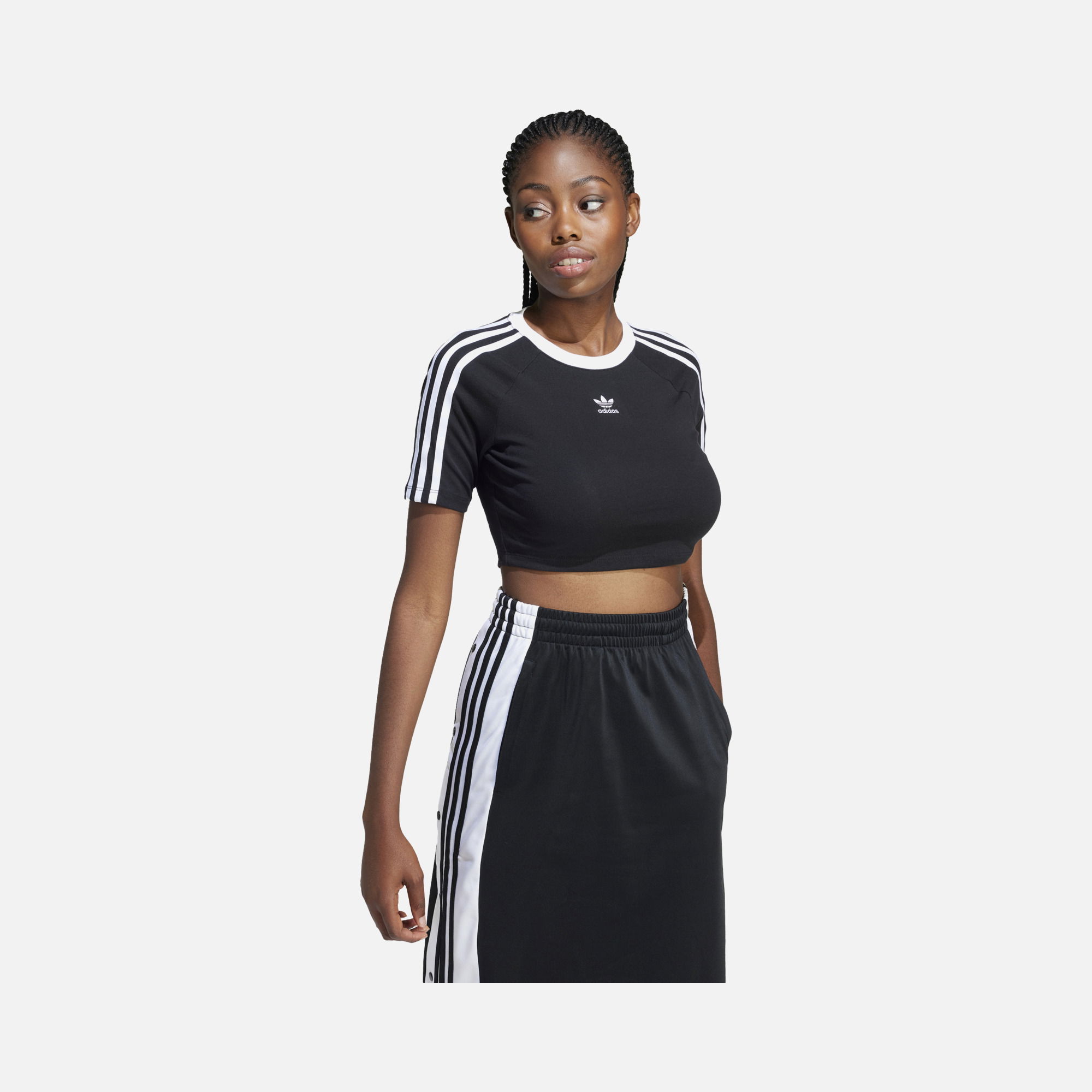 adidas Originals 3-Stripes Baby Slim Cut Crew Neck Cropped Short-Sleeve Kadın Tişört