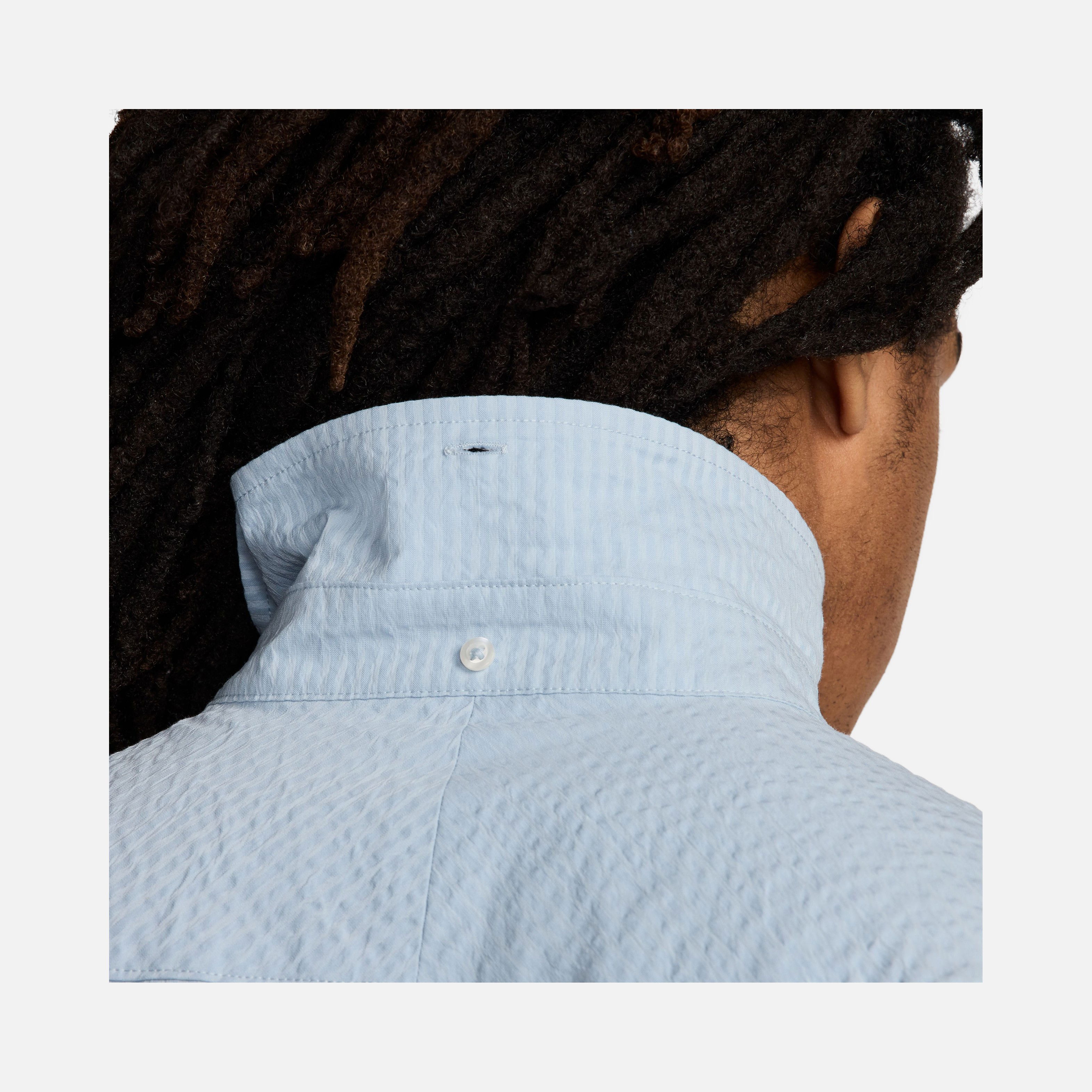 Nike Life Seersucker Fabric Button-Down Short-Sleeve Erkek Gömlek