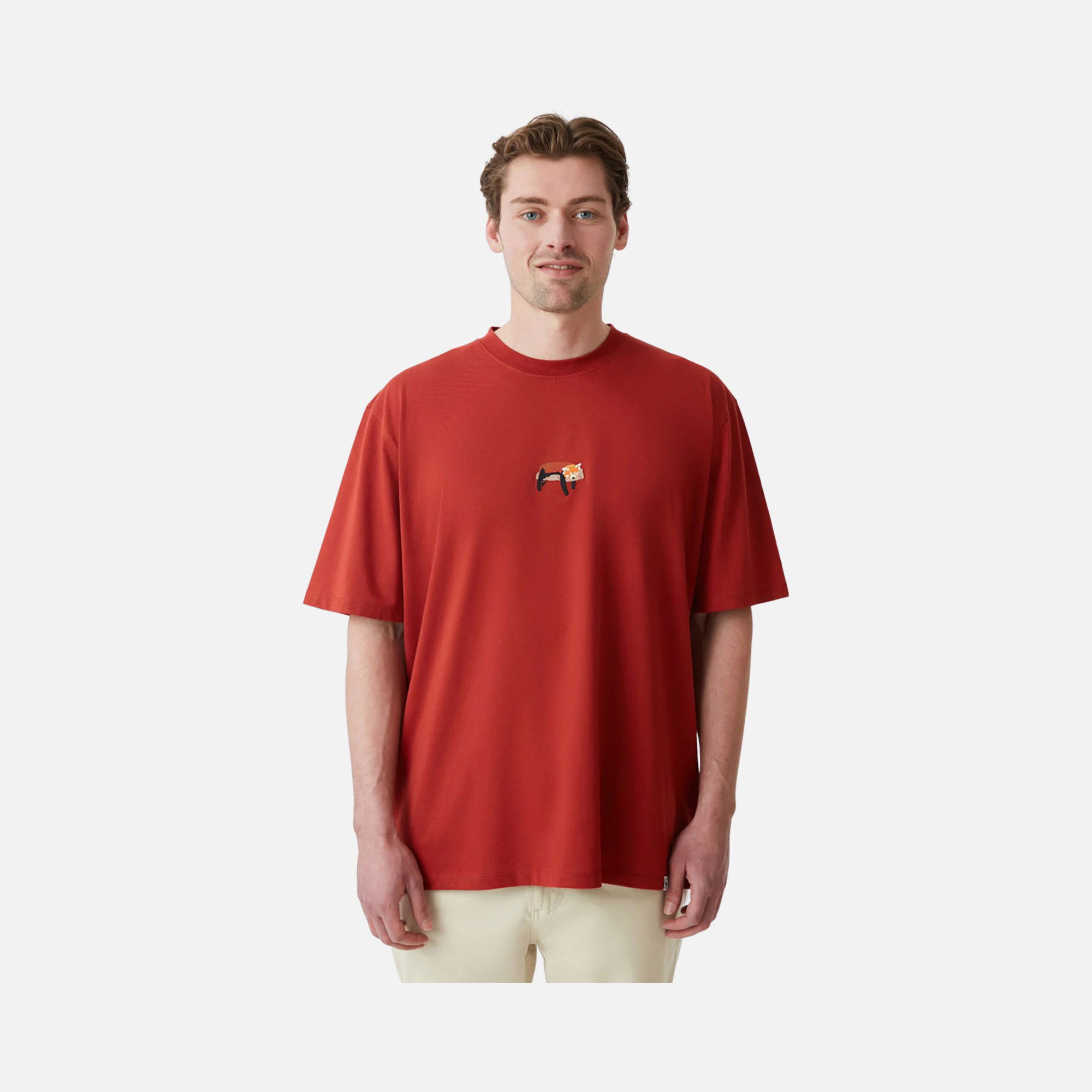 WWF Sportswear Yavru Kızıl Panda Embroidered Oversize Short Sleeve Unisex Tişört